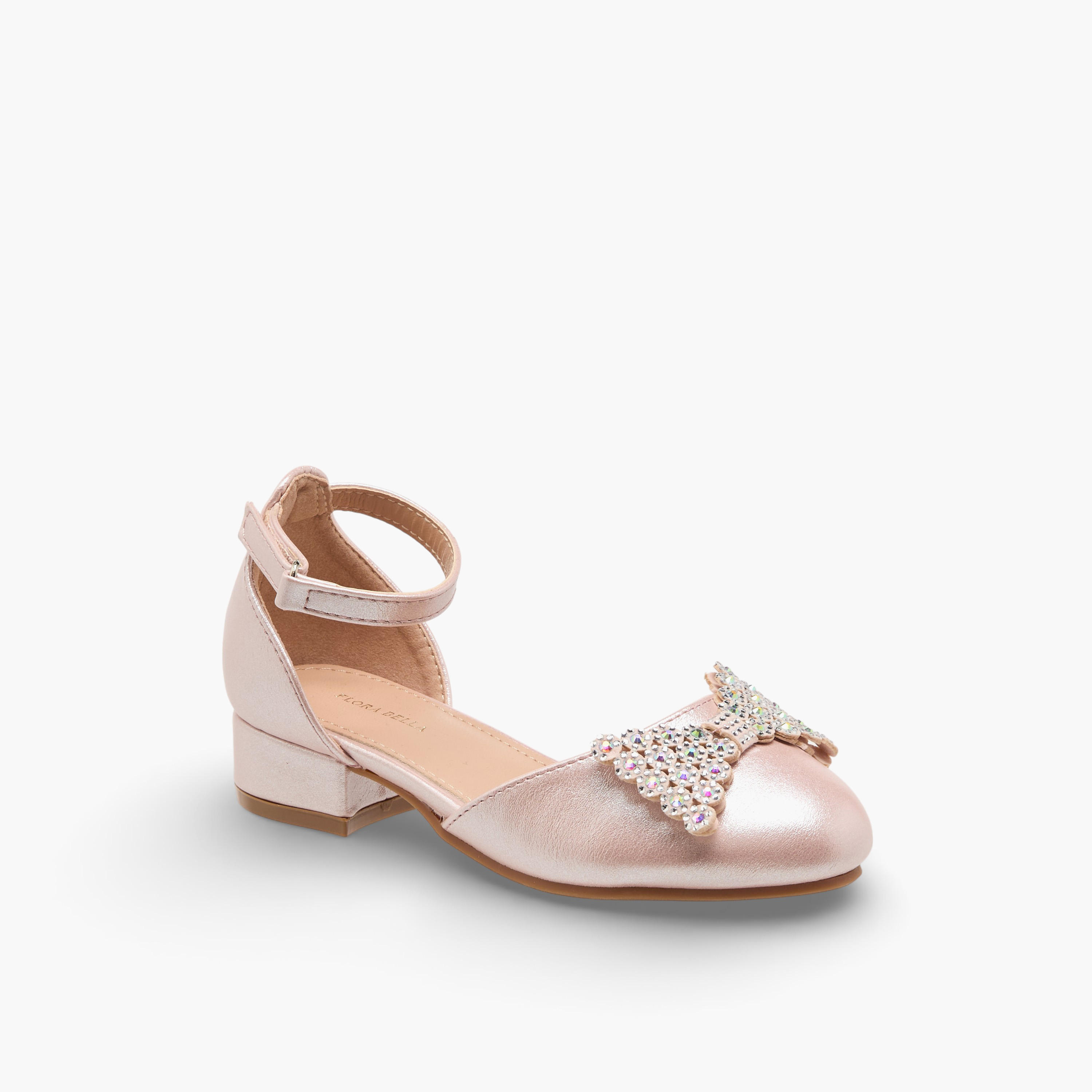 Flora Bella Girls Embellished Bow Ballerina with Block Heel-girls-shoes-maryjanes-image-2