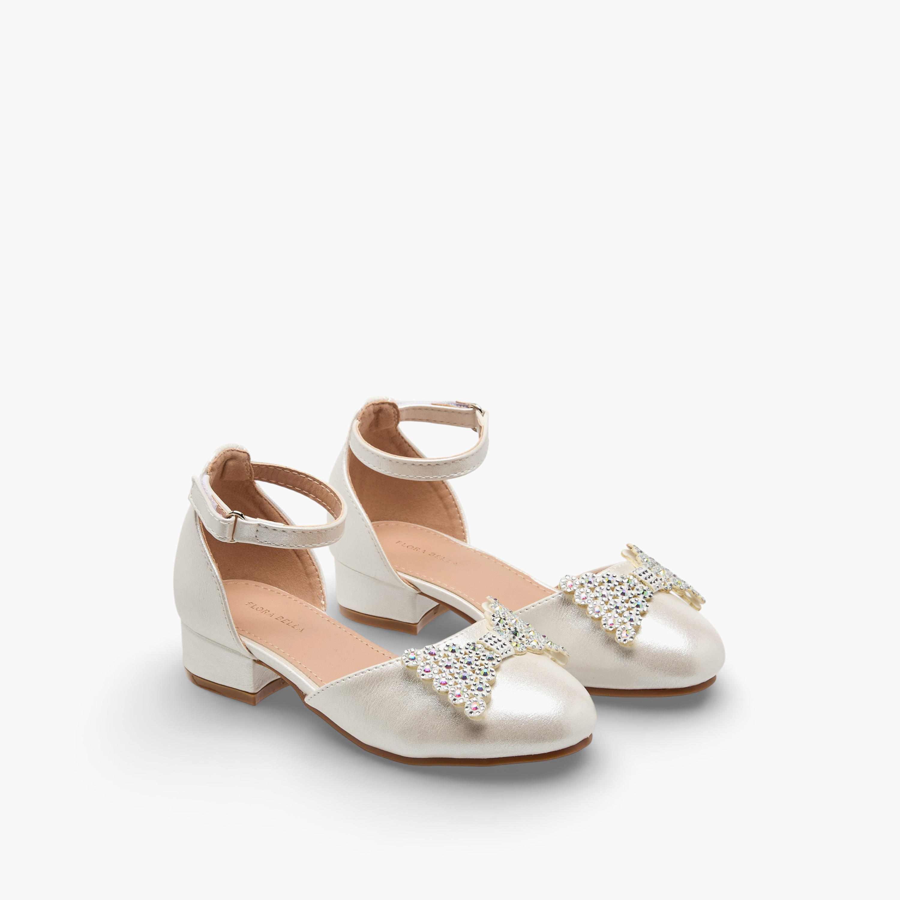 Flora Bella Girls Embellished Bow Ballerina with Block Heel-girls-shoes-maryjanes-image-1