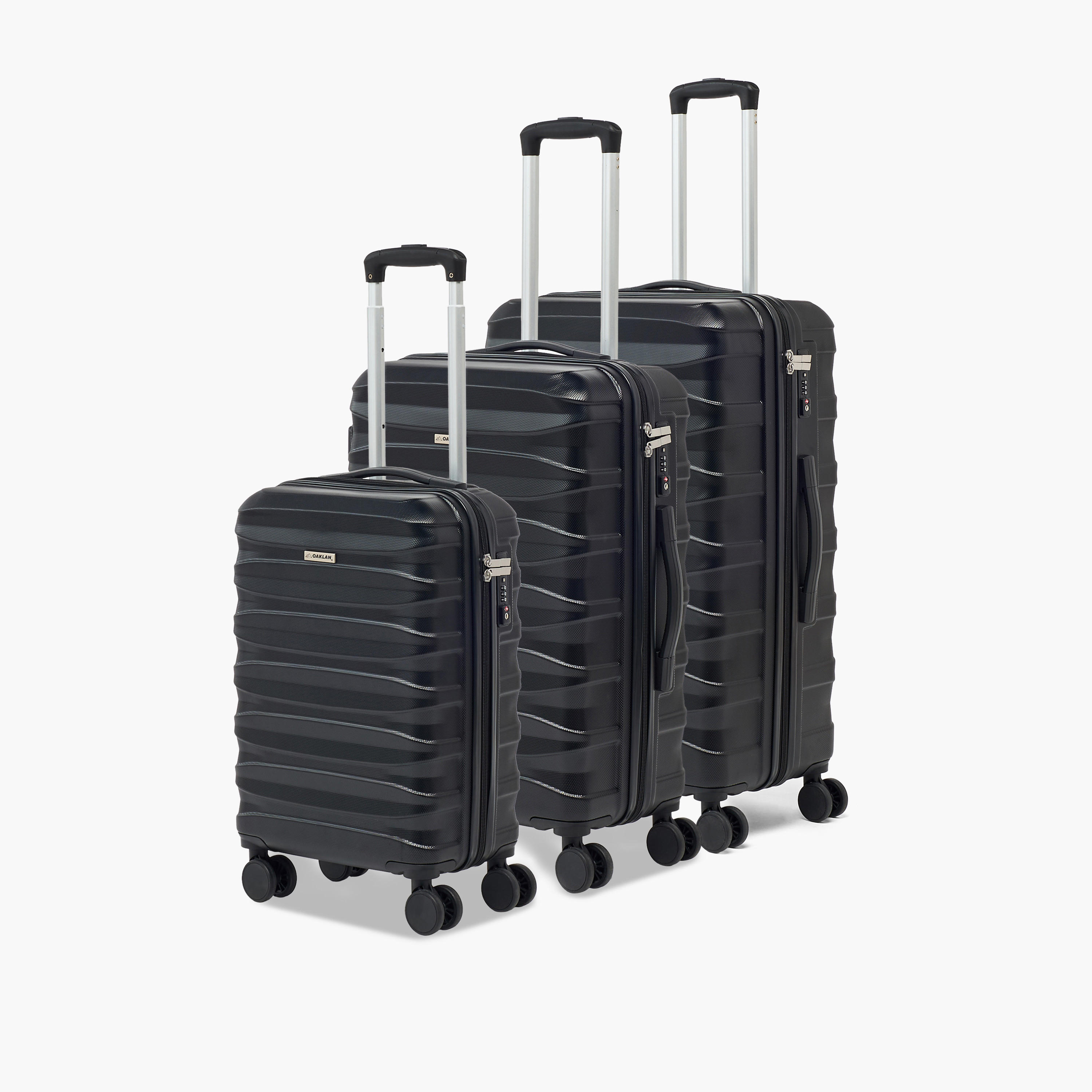 Oaklan by Shoexpress Textured Hardcase Luggage Trolley with Retractable Handle - Cabin-travel-luggagesandbags-luggage-image-1