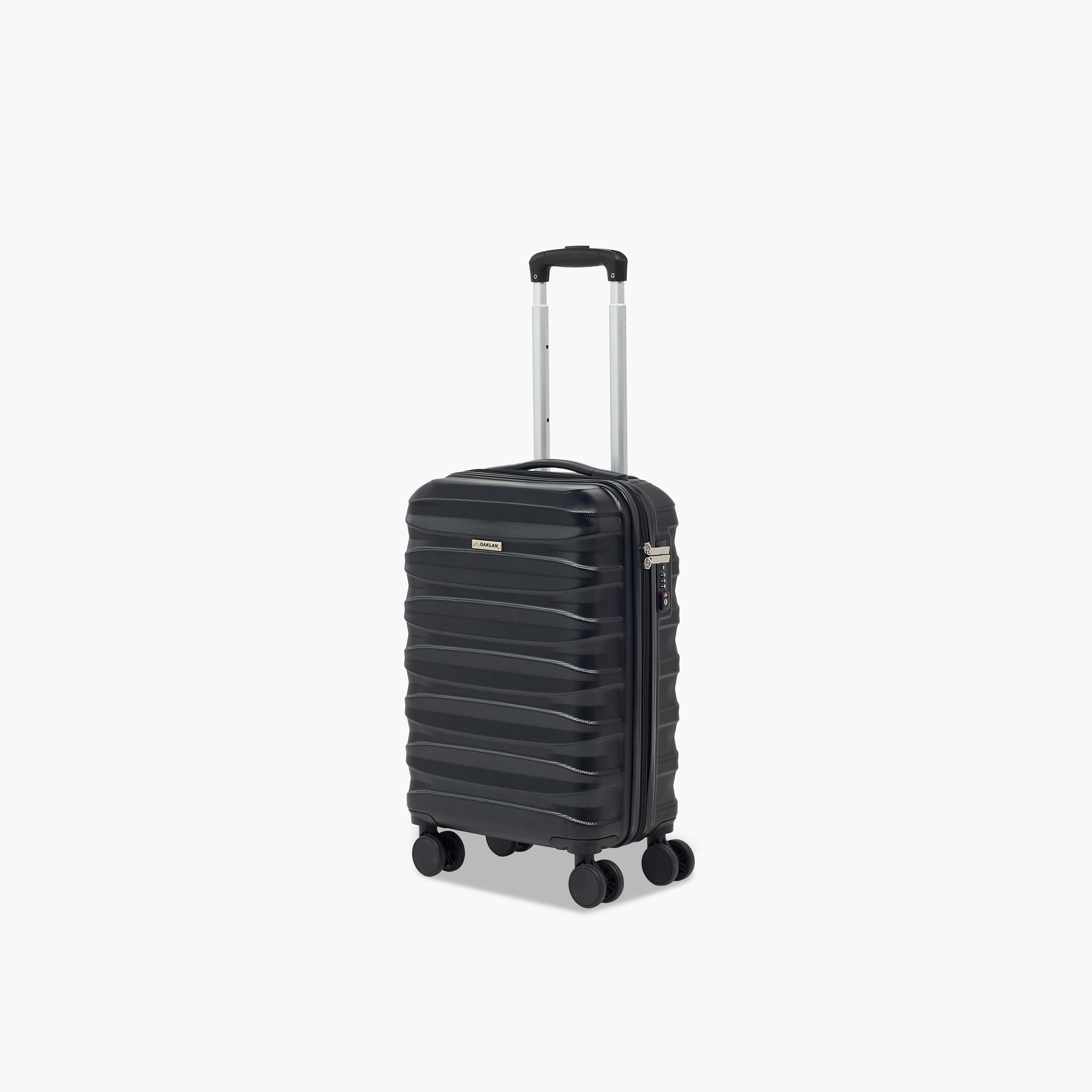 Oaklan by Shoexpress Textured Hardcase Luggage Trolley with Retractable Handle - Cabin-travel-luggagesandbags-luggage-image-2
