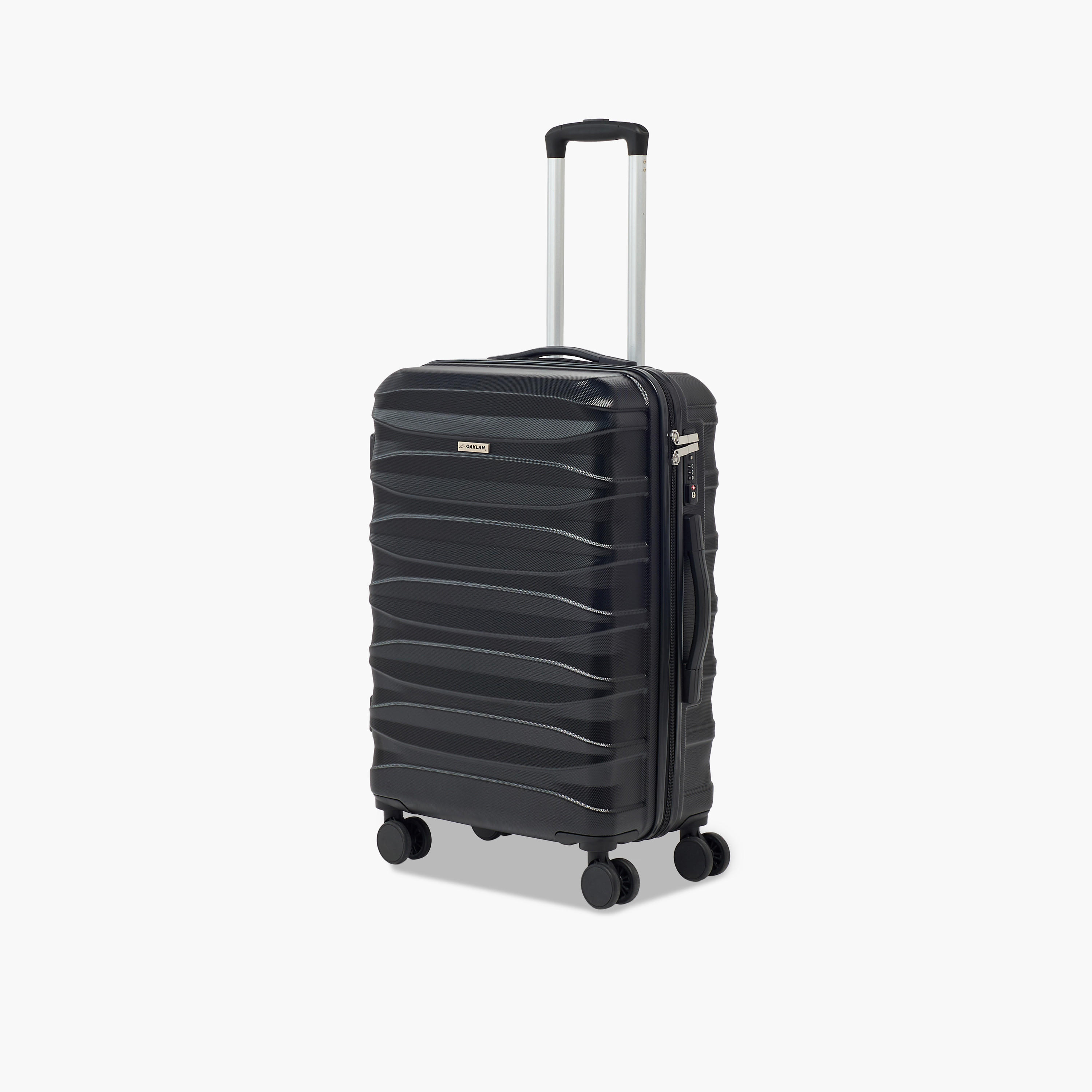 Oaklan by Shoexpress Textured Hardcase Luggage Trolley with Retractable Handle - Cabin-travel-luggagesandbags-luggage-image-3