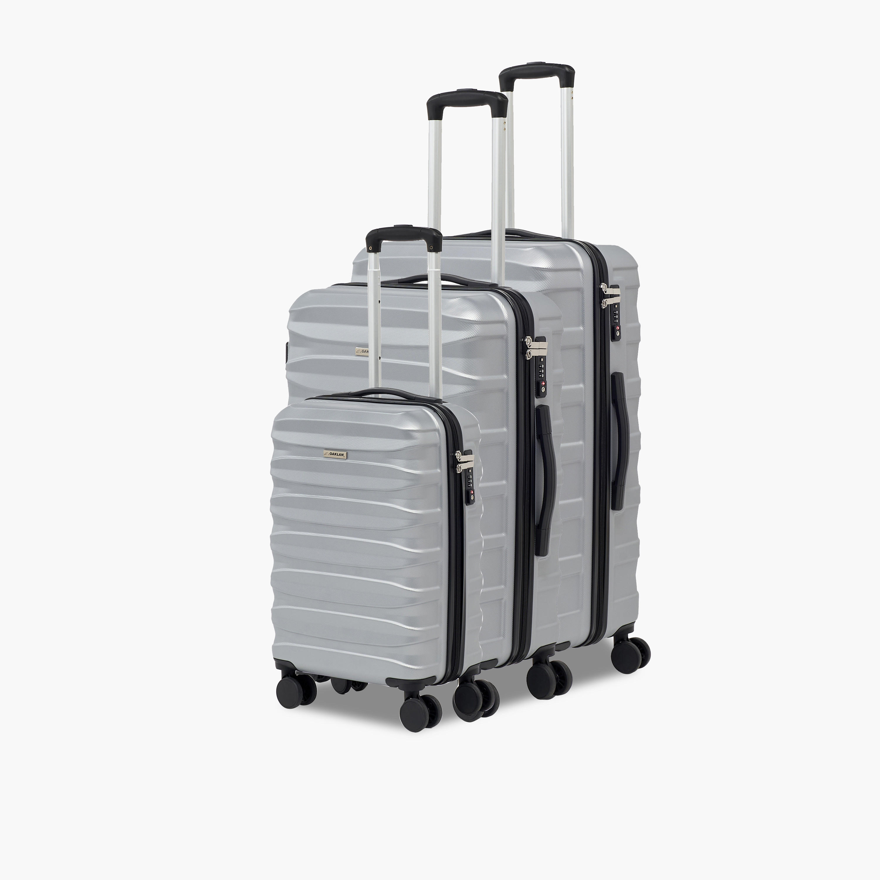 Oaklan by Shoexpress Textured Hardcase Luggage Trolley with Retractable Handle - Cabin-travel-luggagesandbags-luggage-image-1