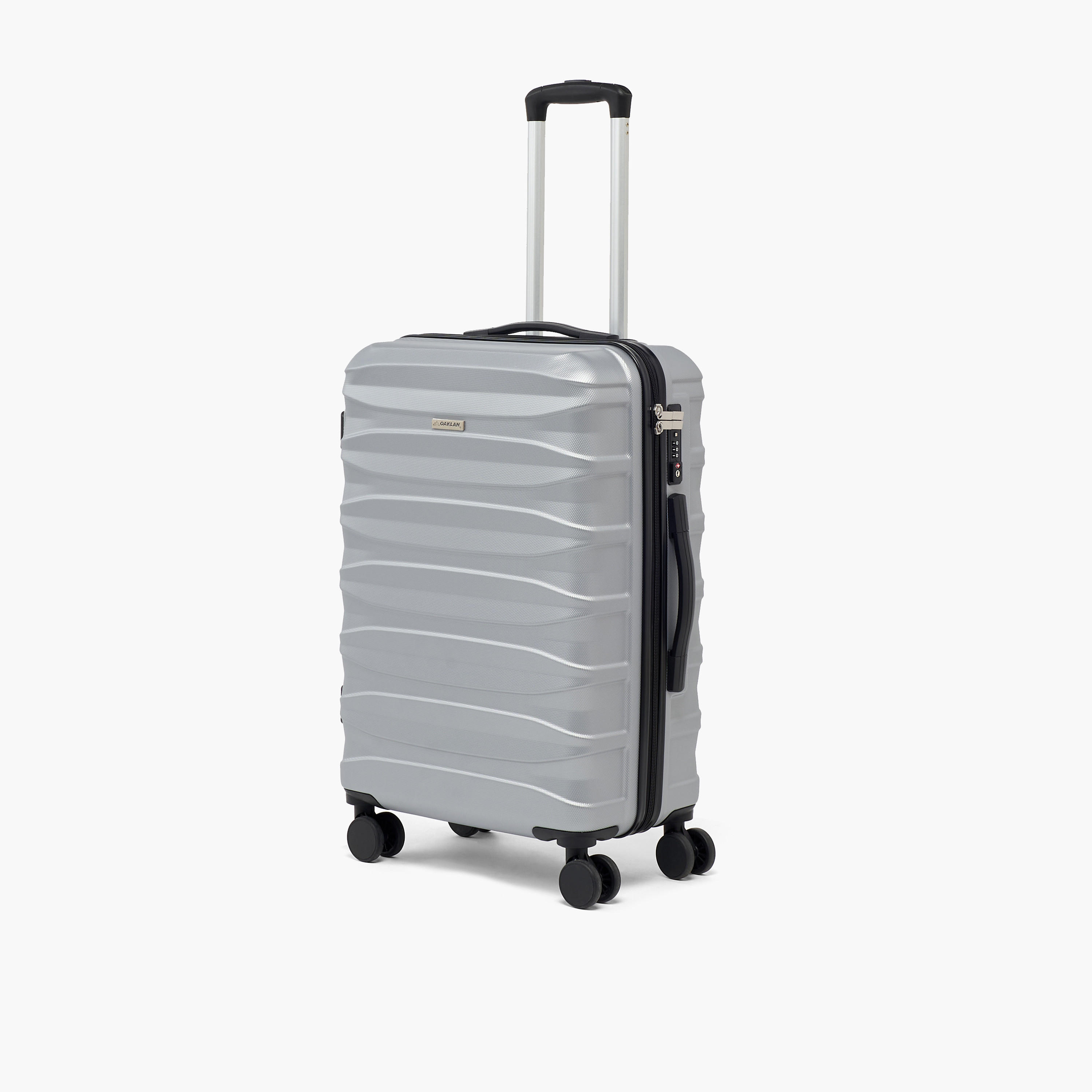 Oaklan by Shoexpress Textured Hardcase Luggage Trolley with Retractable Handle - Cabin-travel-luggagesandbags-luggage-image-2
