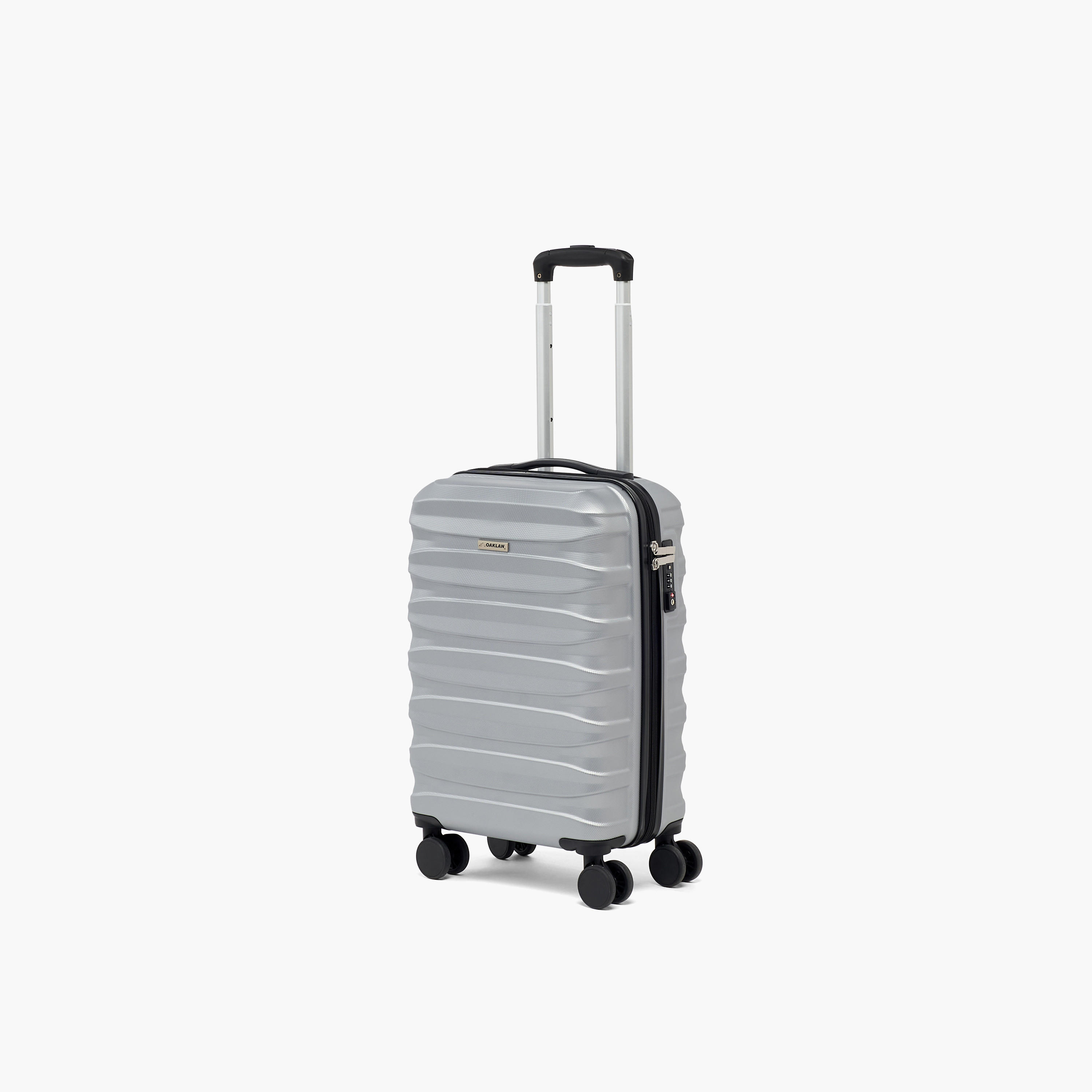 Oaklan by Shoexpress Textured Hardcase Luggage Trolley with Retractable Handle - Cabin-travel-luggagesandbags-luggage-image-3