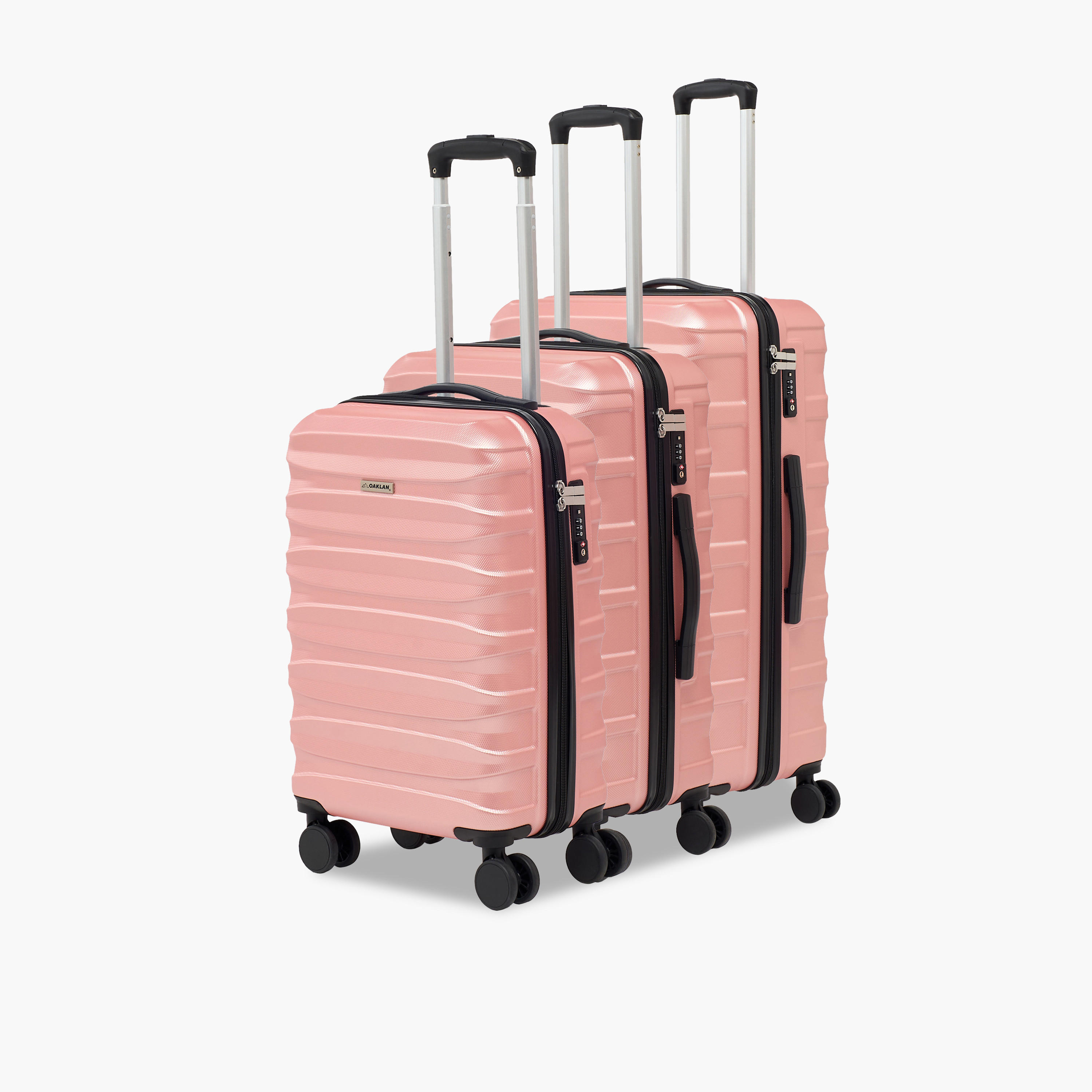 Oaklan by Shoexpress Textured Hardcase Luggage Trolley with Retractable Handle - Cabin-travel-luggagesandbags-luggage-image-1