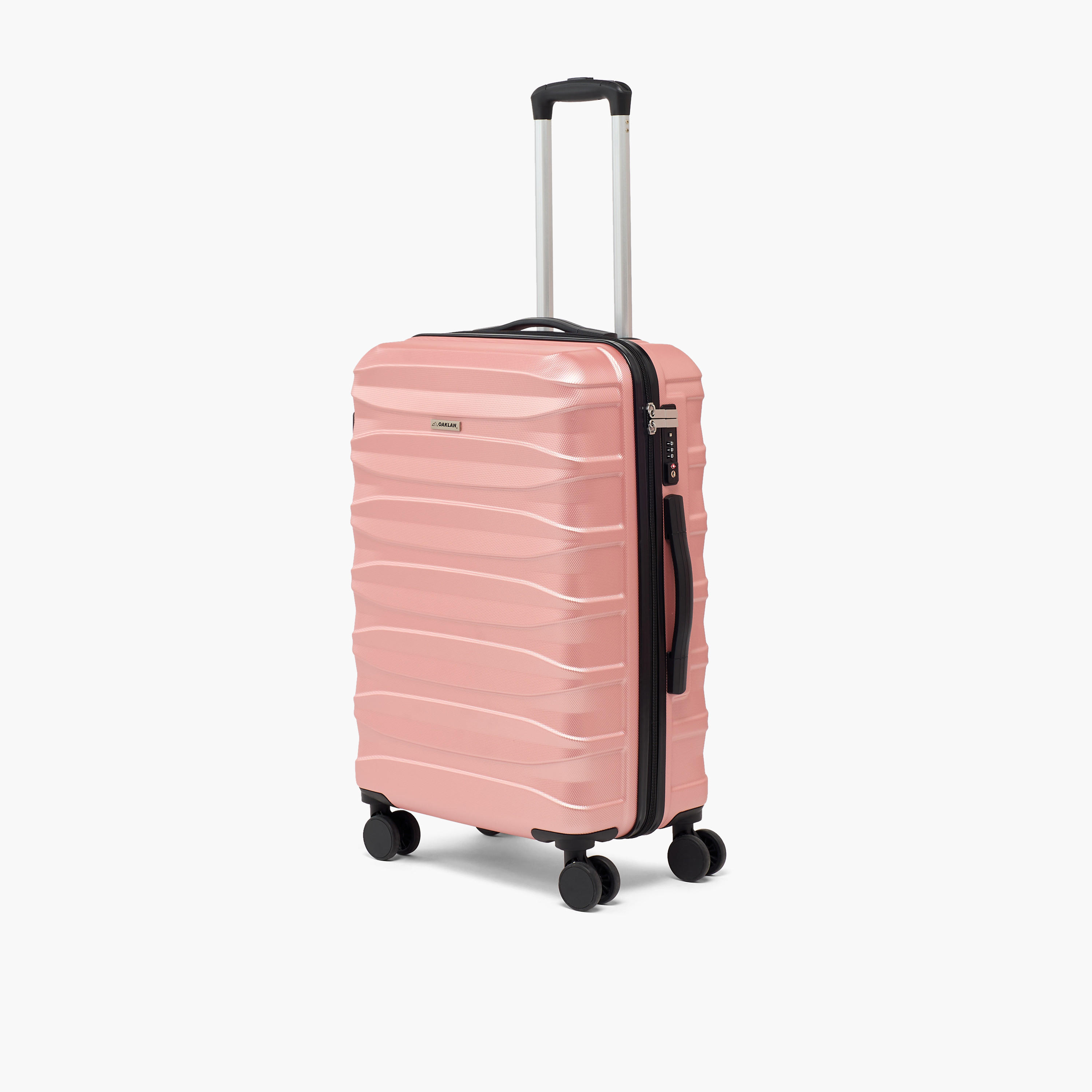Oaklan by Shoexpress Textured Hardcase Luggage Trolley with Retractable Handle - Cabin-travel-luggagesandbags-luggage-image-2
