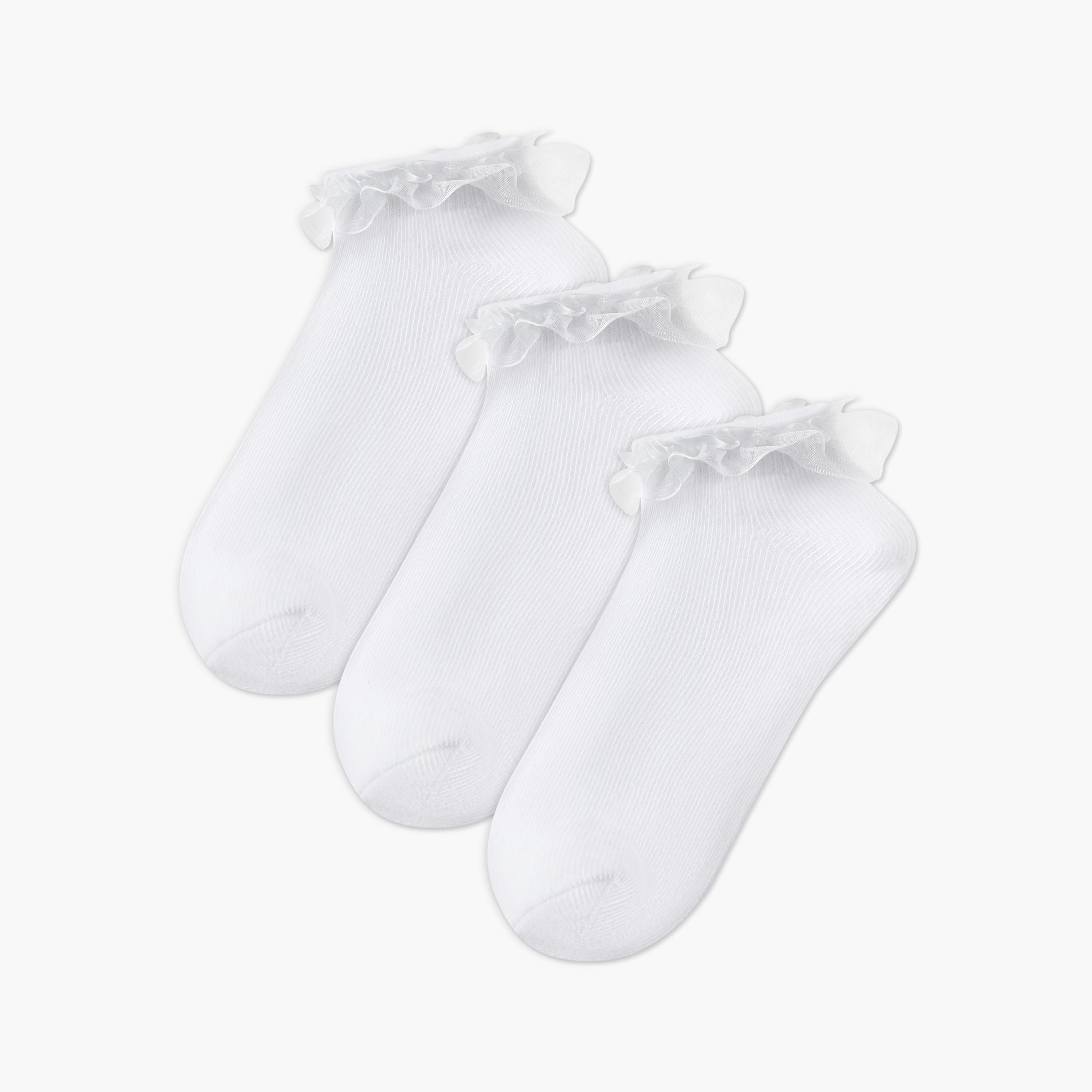 Pack of 3 Juniors Girls Socks Ankle Length-girls-accessories-socks-image-1