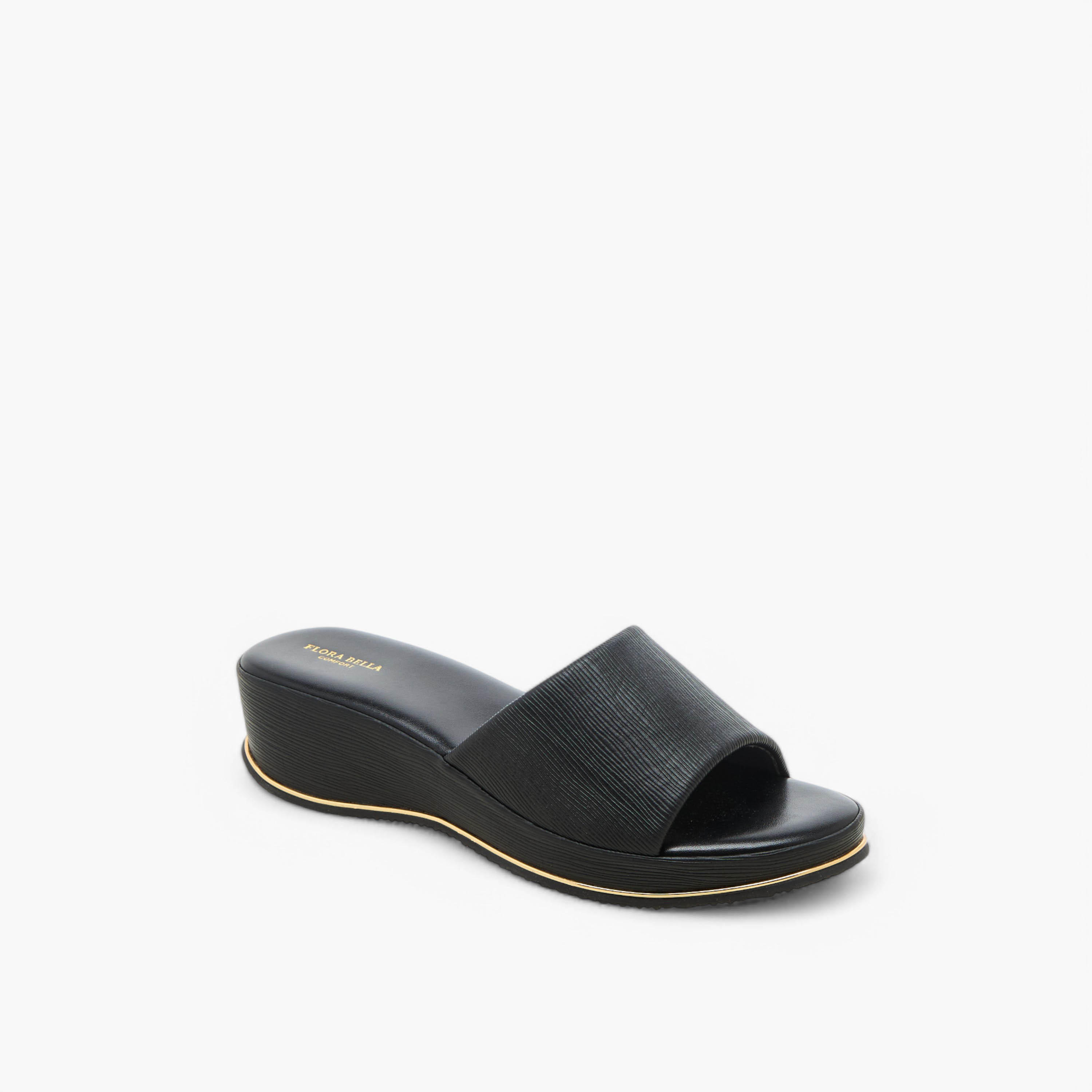صندل بارز الملمس وسهل الارتداء بكعب ويدج من فلورا بيلا-women-shoes-sandals-heeled-image-2
