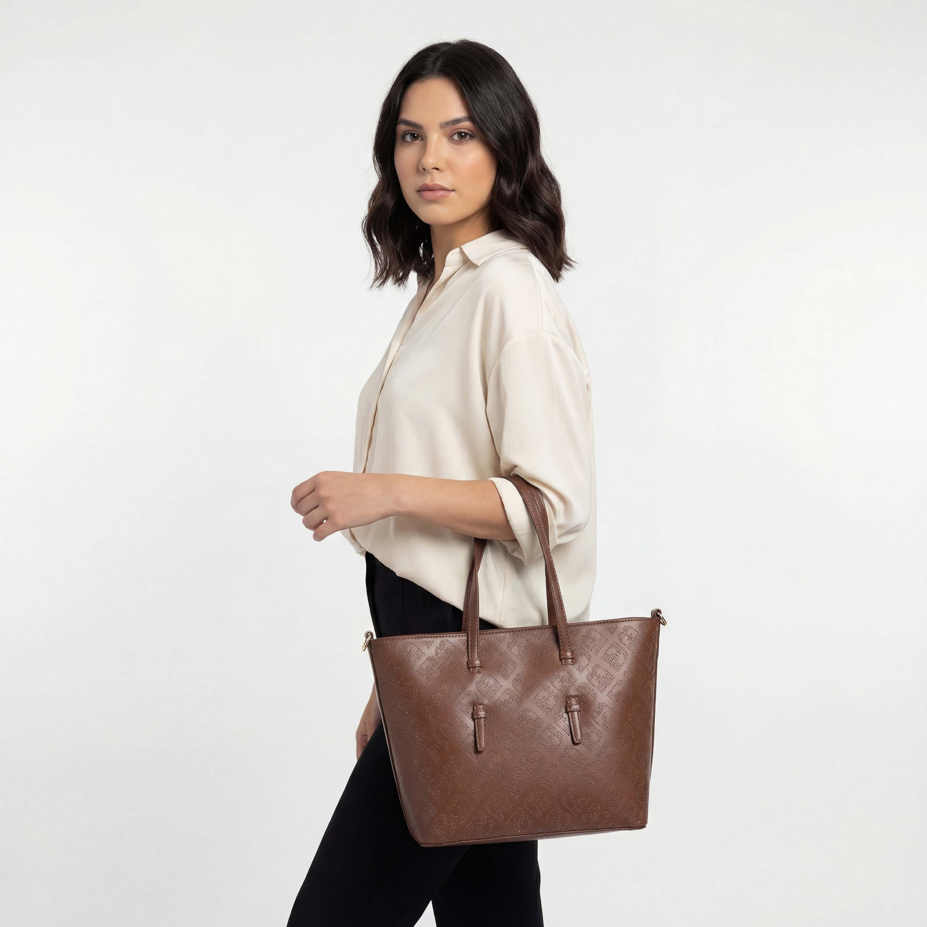 Flora Bella Laser Cut Design Tote Bag with Detachable Shoulder Strap-women-bagsandwallets-handbags-image-2