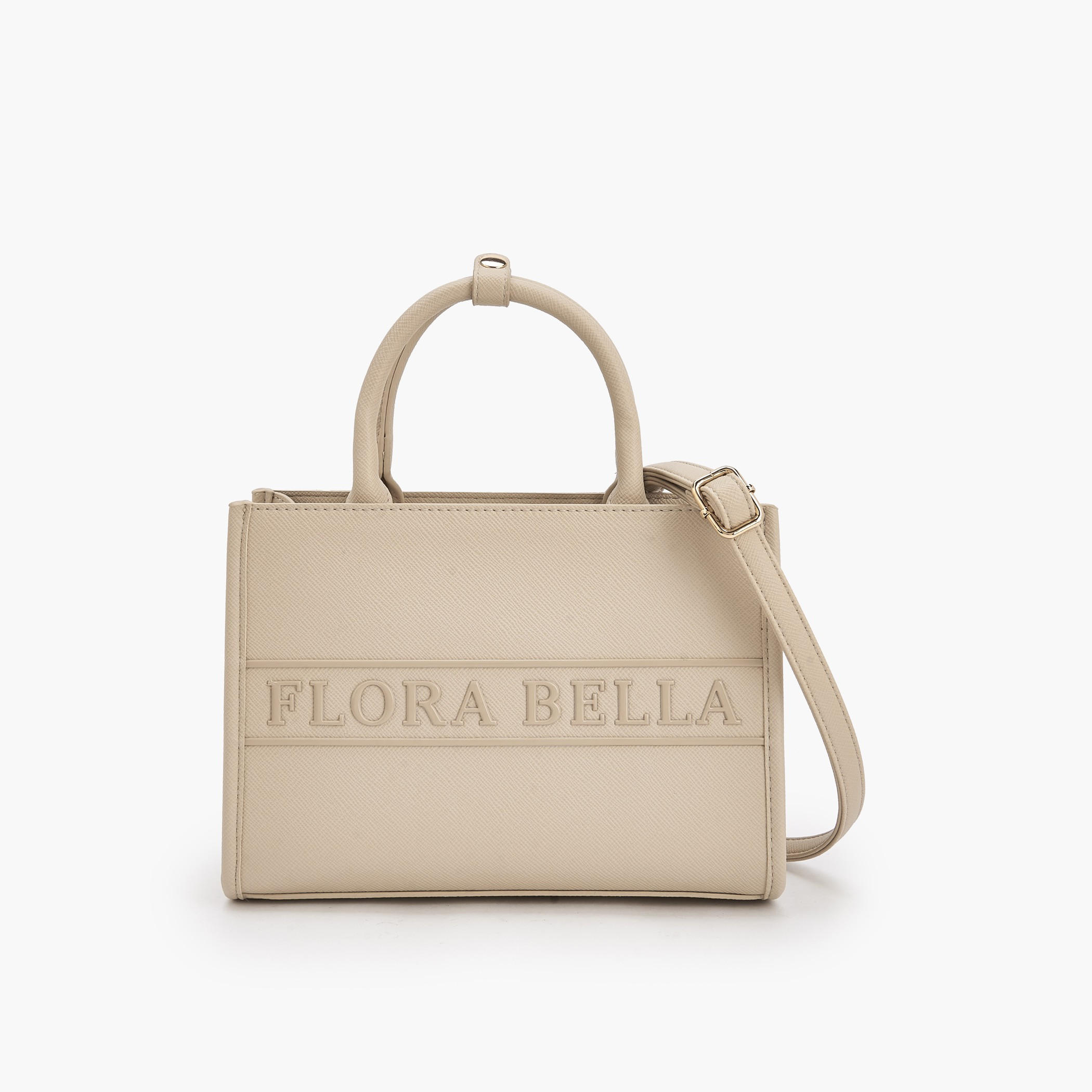 Flora Bella Logo Embossed Tote Bag with Detachable Strap-women-bagsandwallets-handbags-image-1