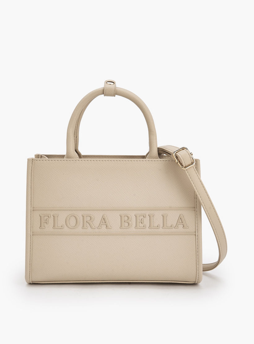 Flora Bella Logo Embossed Tote Bag with Detachable Strap-women-bagsandwallets-handbags-image-1