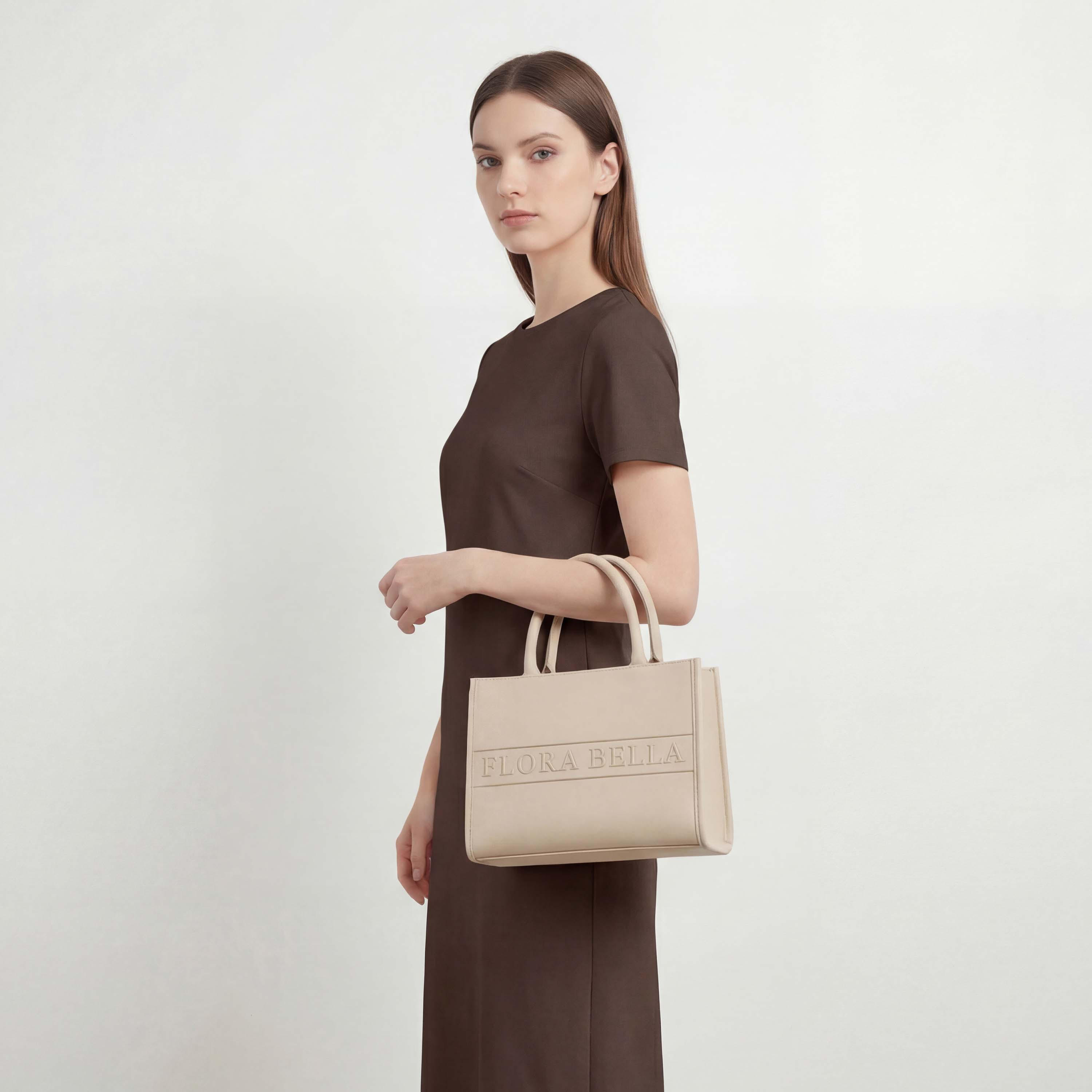 Flora Bella Logo Embossed Tote Bag with Detachable Strap-women-bagsandwallets-handbags-image-2