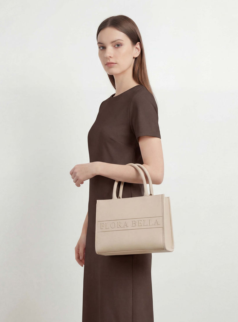 Flora Bella Logo Embossed Tote Bag with Detachable Strap-women-bagsandwallets-handbags-image-2