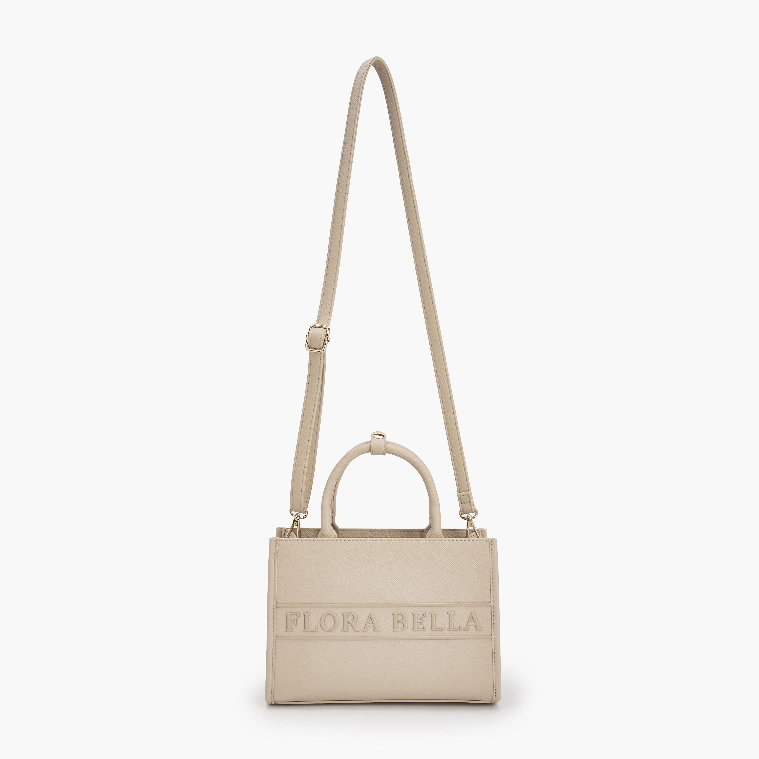 Flora Bella Logo Embossed Tote Bag with Detachable Strap-women-bagsandwallets-handbags-image-3
