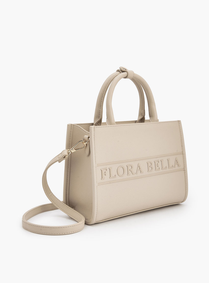 Flora Bella Logo Embossed Tote Bag with Detachable Strap-women-bagsandwallets-handbags-image-4