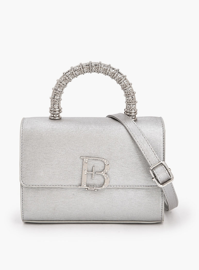 شنطة ساتشيل بتزيينات شعار وبحزام قابل للفصل من فلورا بيلا-women-bagsandwallets-handbags-image-1