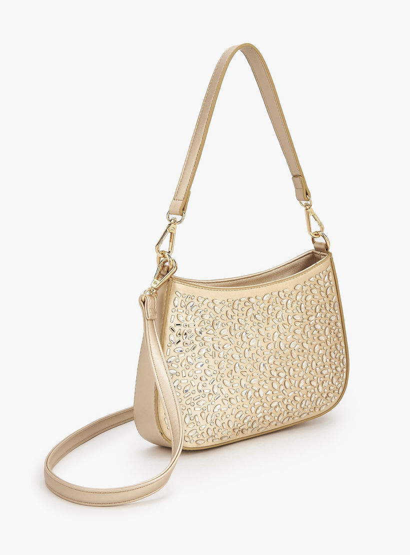 Flora Bella Embellished Shoulder Bag with Zip Closure-women-bagsandwallets-handbags-image-4