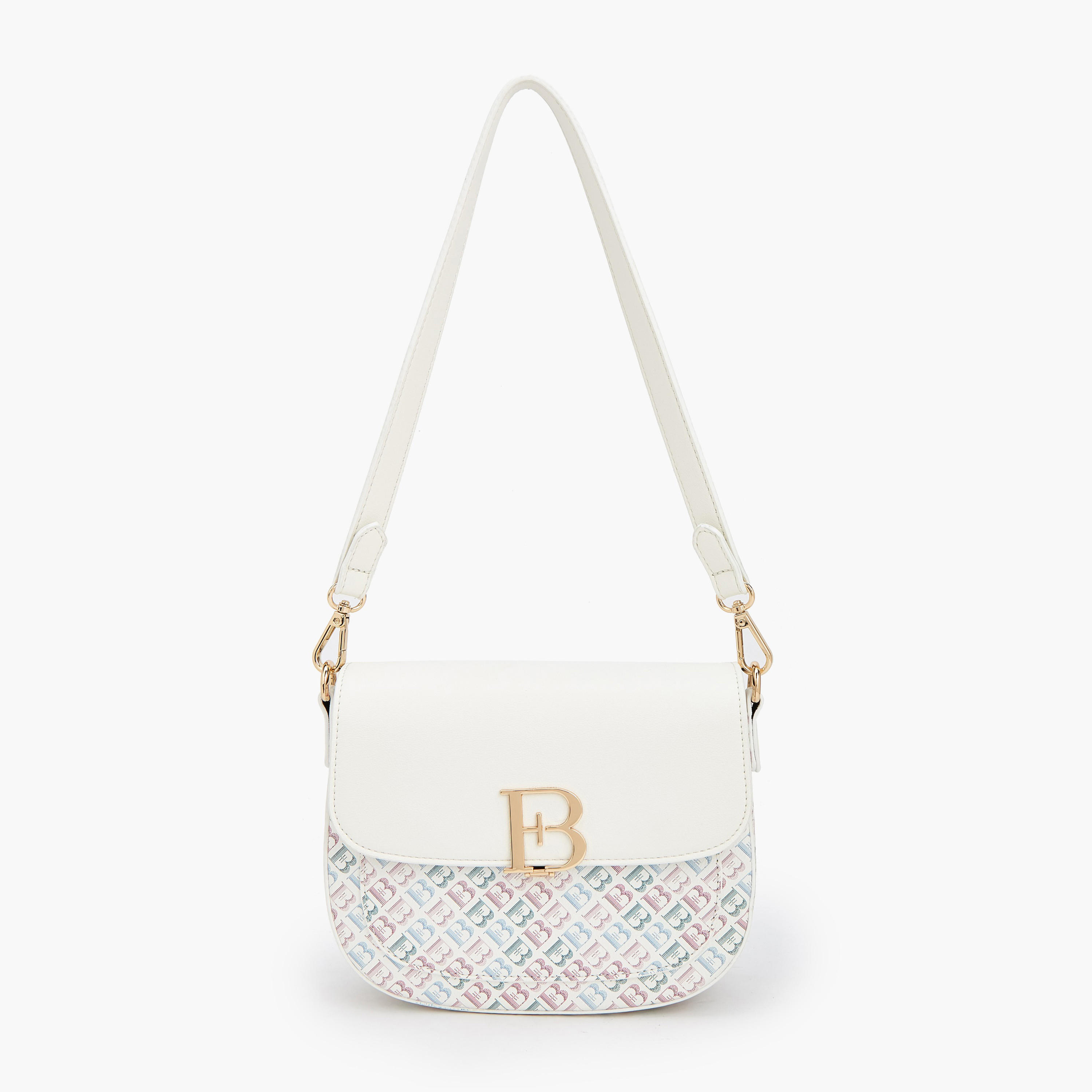 شنطة كتف بطبعات مونوجرام وطية من فلورا بيلا-women-bagsandwallets-handbags-image-2