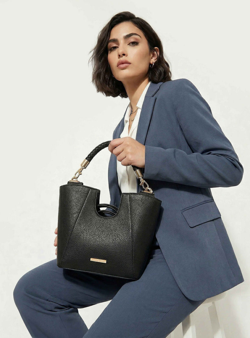Flora Bella Textured Satchel Bag with Braided Handle-women-bagsandwallets-handbags-image-10
