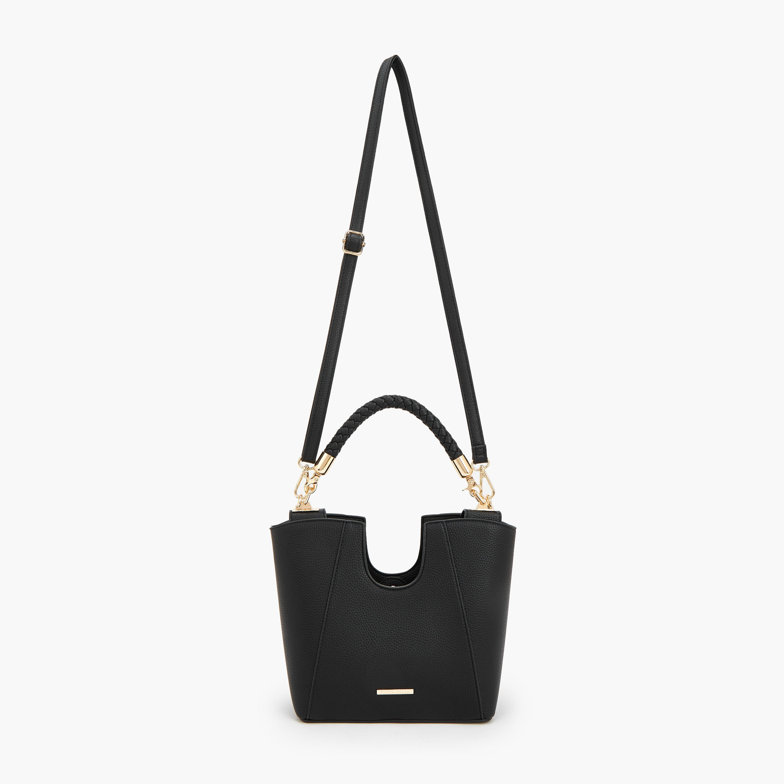 Flora Bella Textured Satchel Bag with Braided Handle-women-bagsandwallets-handbags-image-3