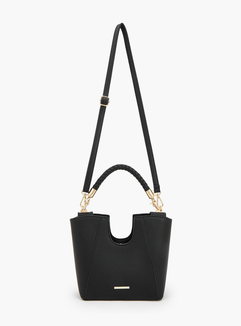 Flora Bella Textured Satchel Bag with Braided Handle-women-bagsandwallets-handbags-image-3