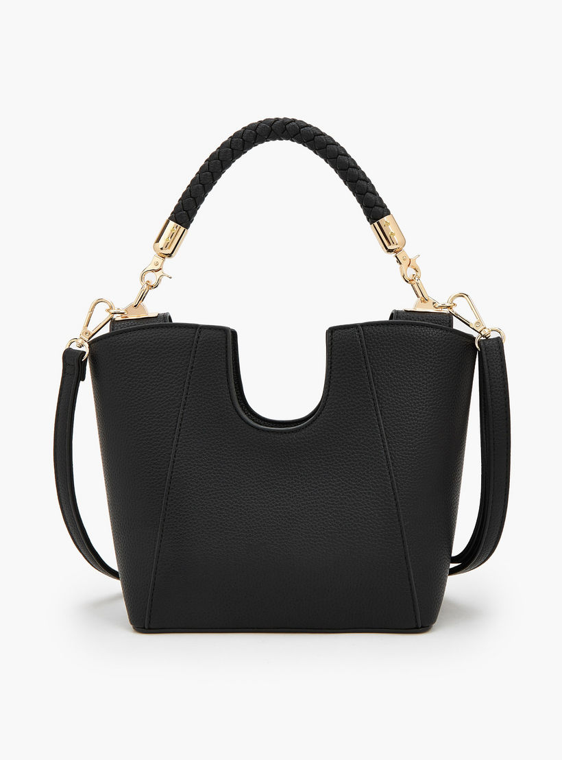 Flora Bella Textured Satchel Bag with Braided Handle-women-bagsandwallets-handbags-image-6