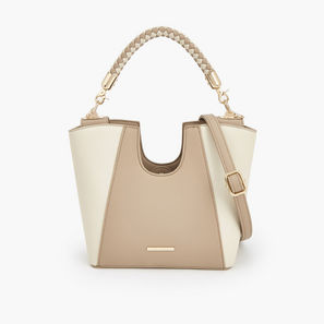 شنطة ساتشيل بارزة الملمس بمقبض مجدول من فلورا بيلا-women-bagsandwallets-handbags-image-1
