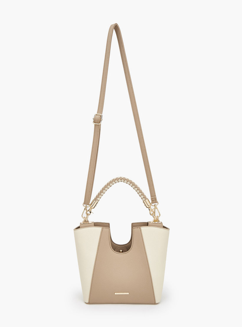 شنطة ساتشيل بارزة الملمس بمقبض مجدول من فلورا بيلا-women-bagsandwallets-handbags-image-3