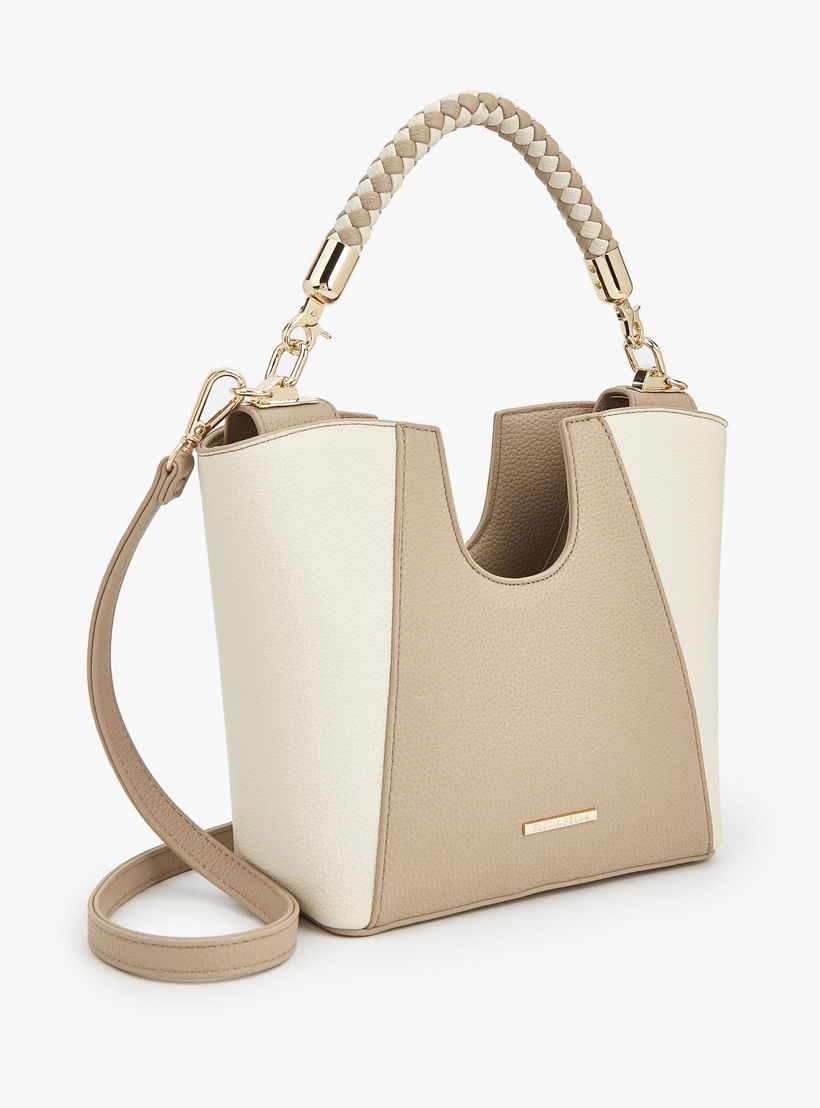 شنطة ساتشيل بارزة الملمس بمقبض مجدول من فلورا بيلا-women-bagsandwallets-handbags-image-4
