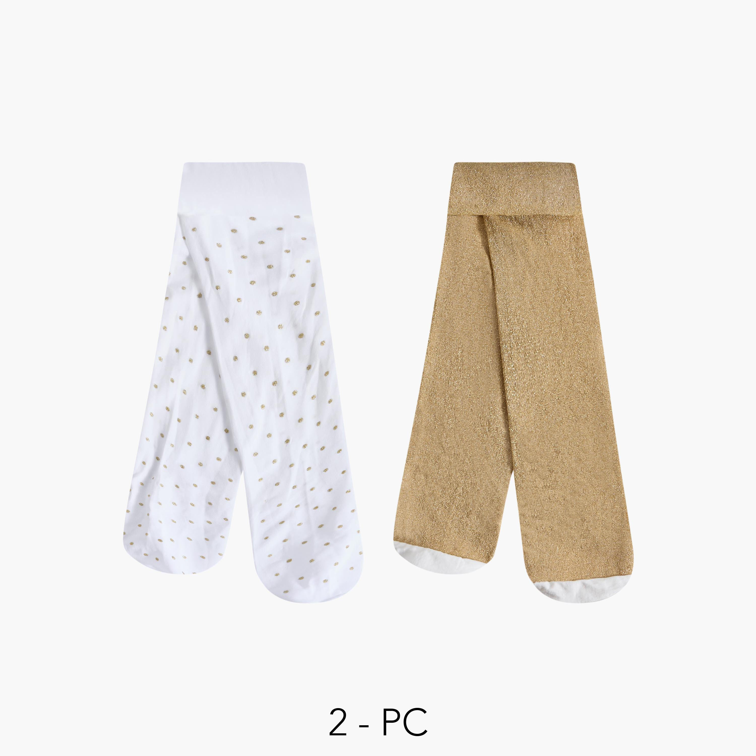 Pack of 2 Celeste Girls Tights with Assorted Print-girls-accessories-socks-image-1