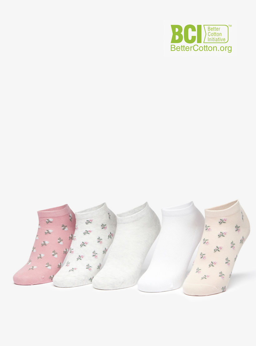 طقم جوارب 5 أزواج متنوعة بطول الكاحل من سيليست-women-socksandstockings-image-1