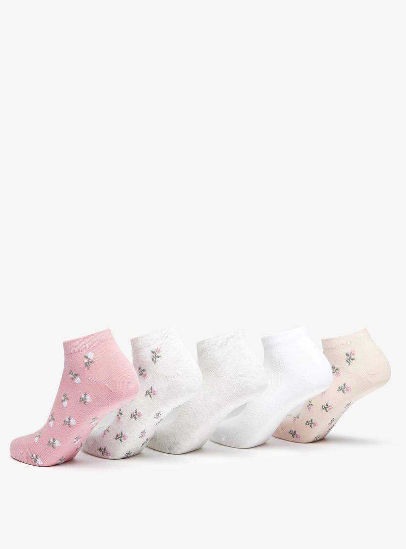 طقم جوارب 5 أزواج متنوعة بطول الكاحل من سيليست-women-socksandstockings-image-3