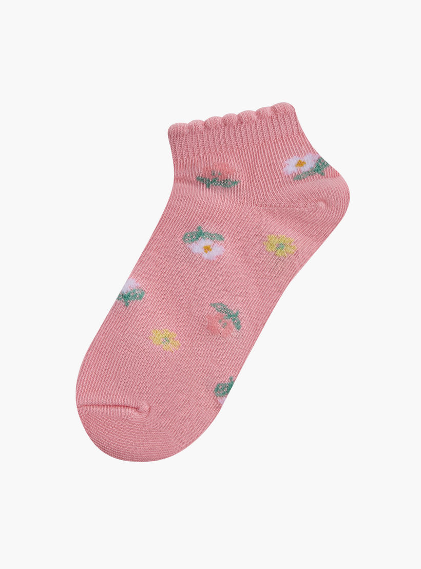 طقم جوارب 5 أزواج متنوعة بطول الكاحل من ليتل ميسي-girls-accessories-socks-image-2