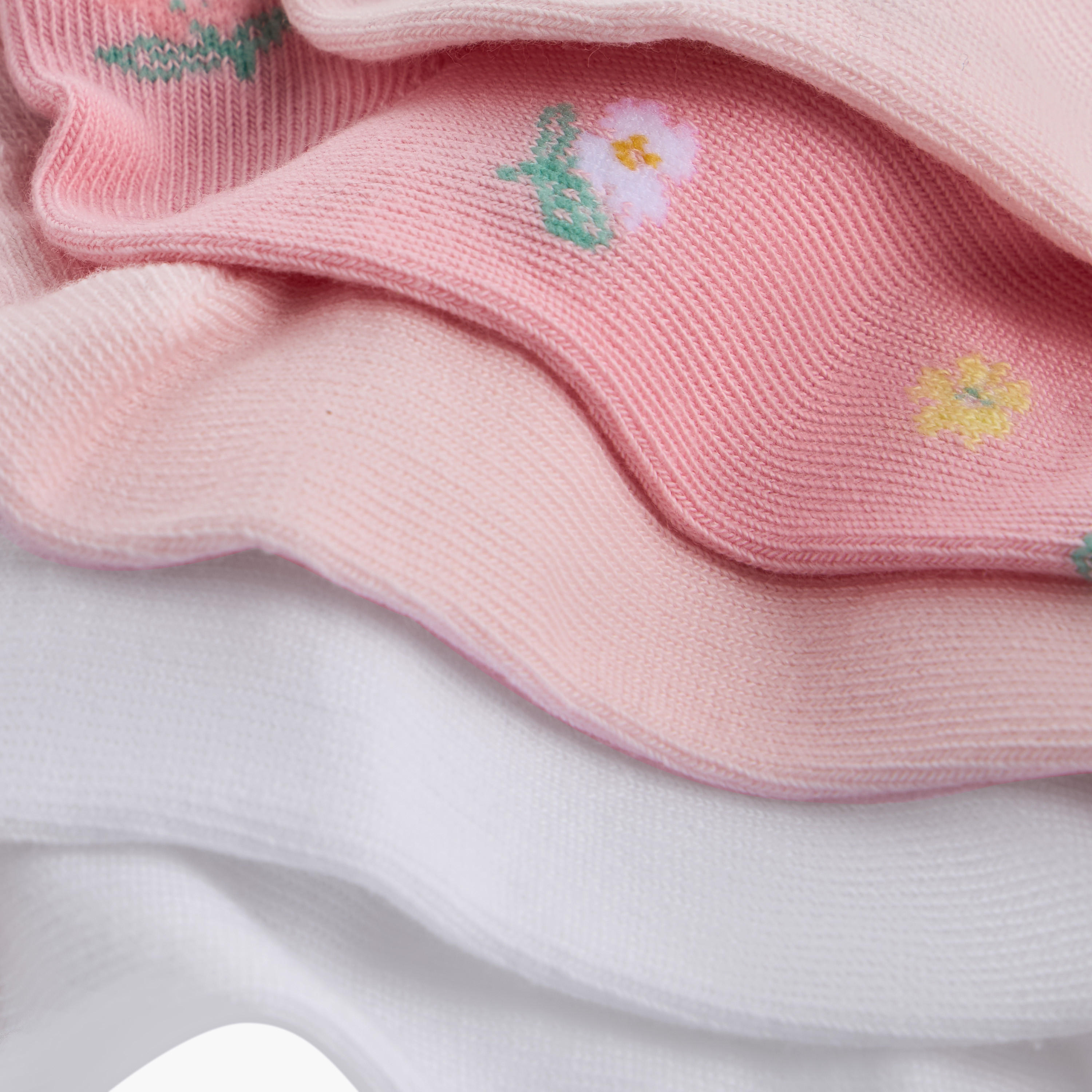 طقم جوارب 5 أزواج متنوعة بطول الكاحل من ليتل ميسي-girls-accessories-socks-image-4