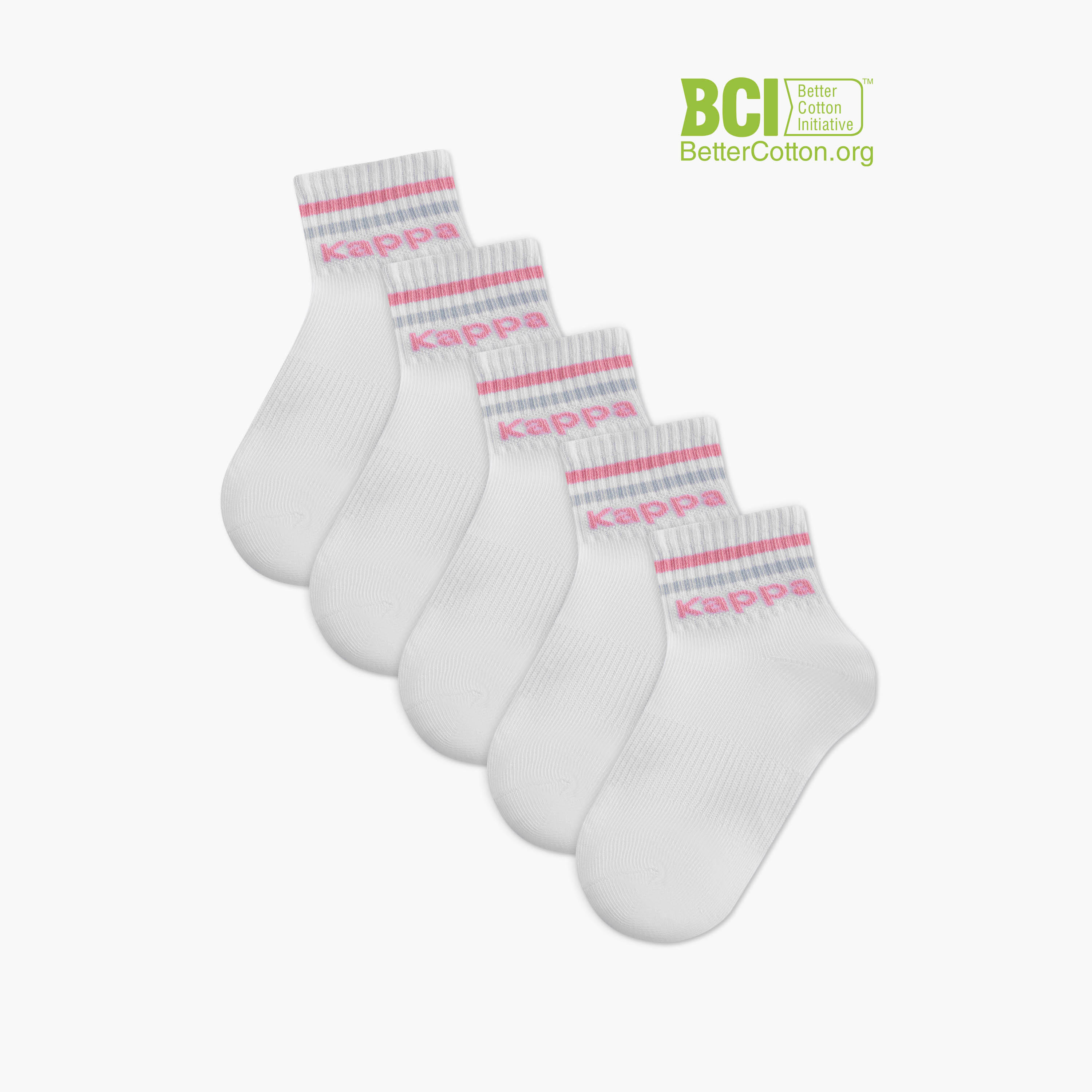 Kappa Logo Print Ankle Length Socks - Set of 5-girls-accessories-socks-image-1