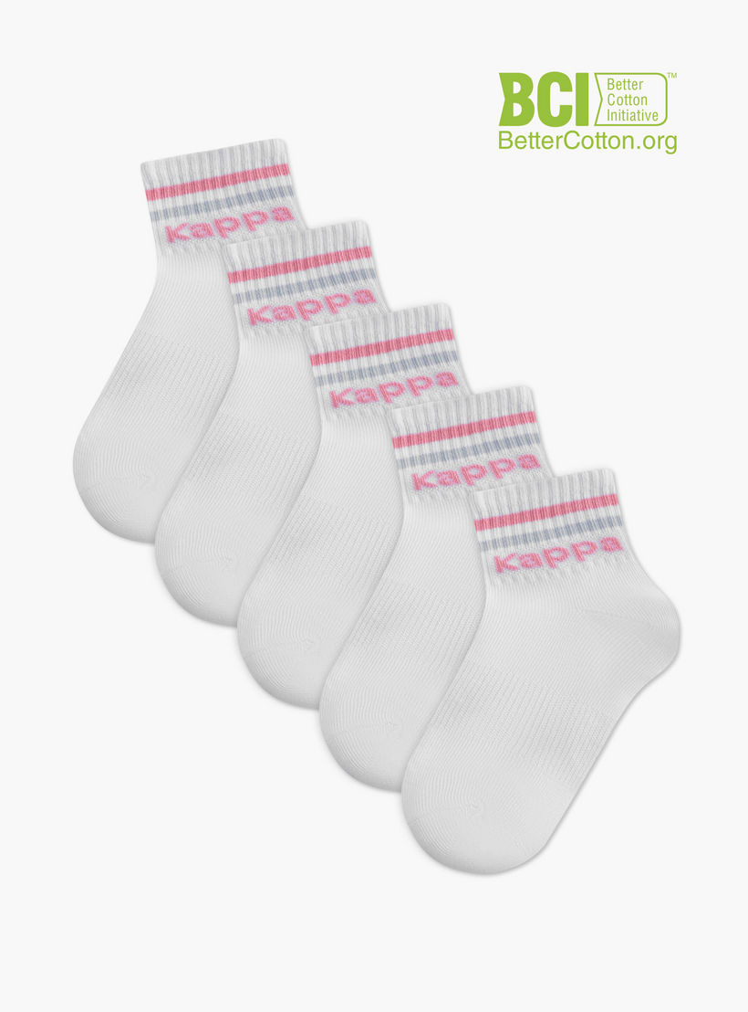 Kappa Logo Print Ankle Length Socks - Set of 5-girls-accessories-socks-image-1