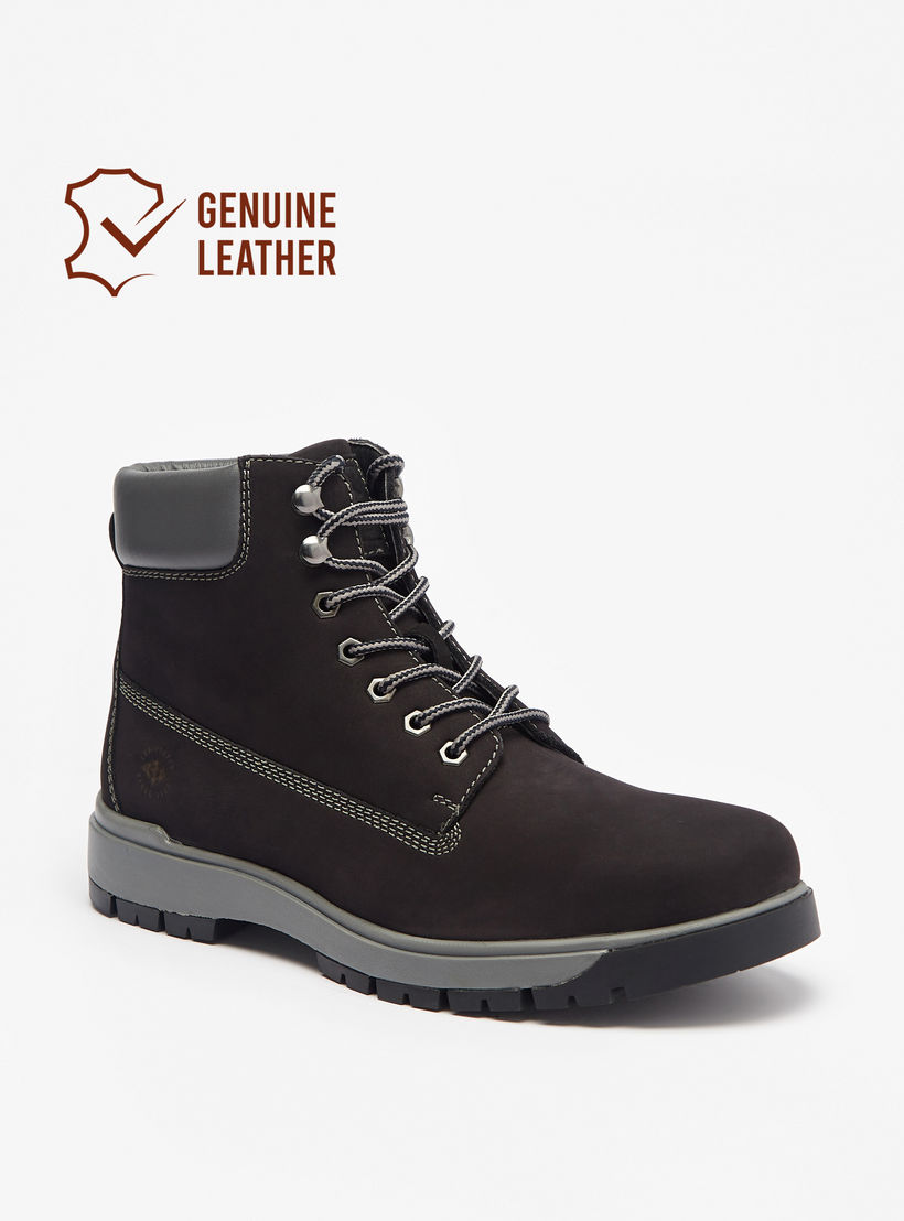 Lee Cooper Men's Leather Solid Chukka Boots with Lace-Up Closure-men-shoes-boots-image-1