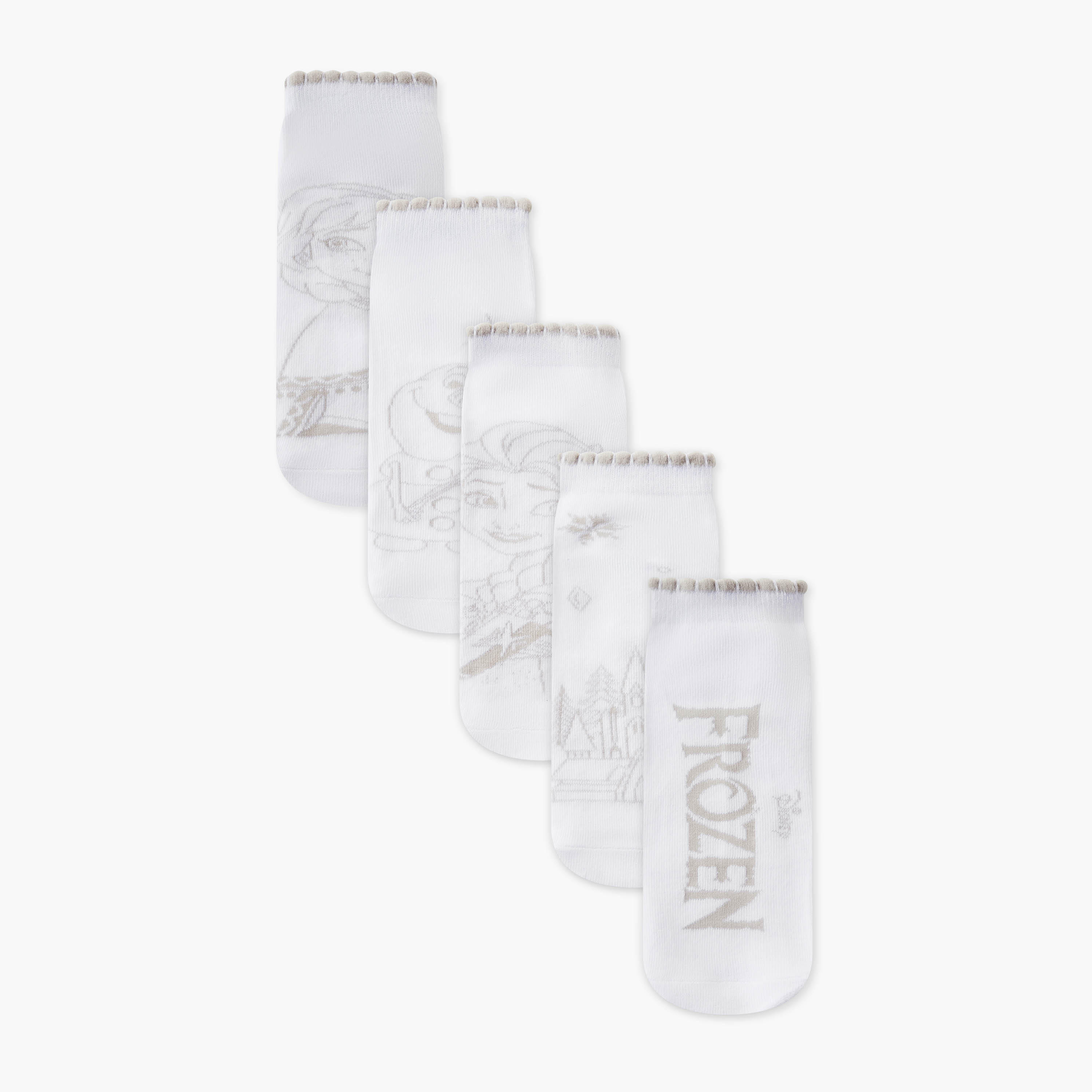 Pack of 5 Disney Girls Socks Ankle Length-girls-accessories-socks-image-1