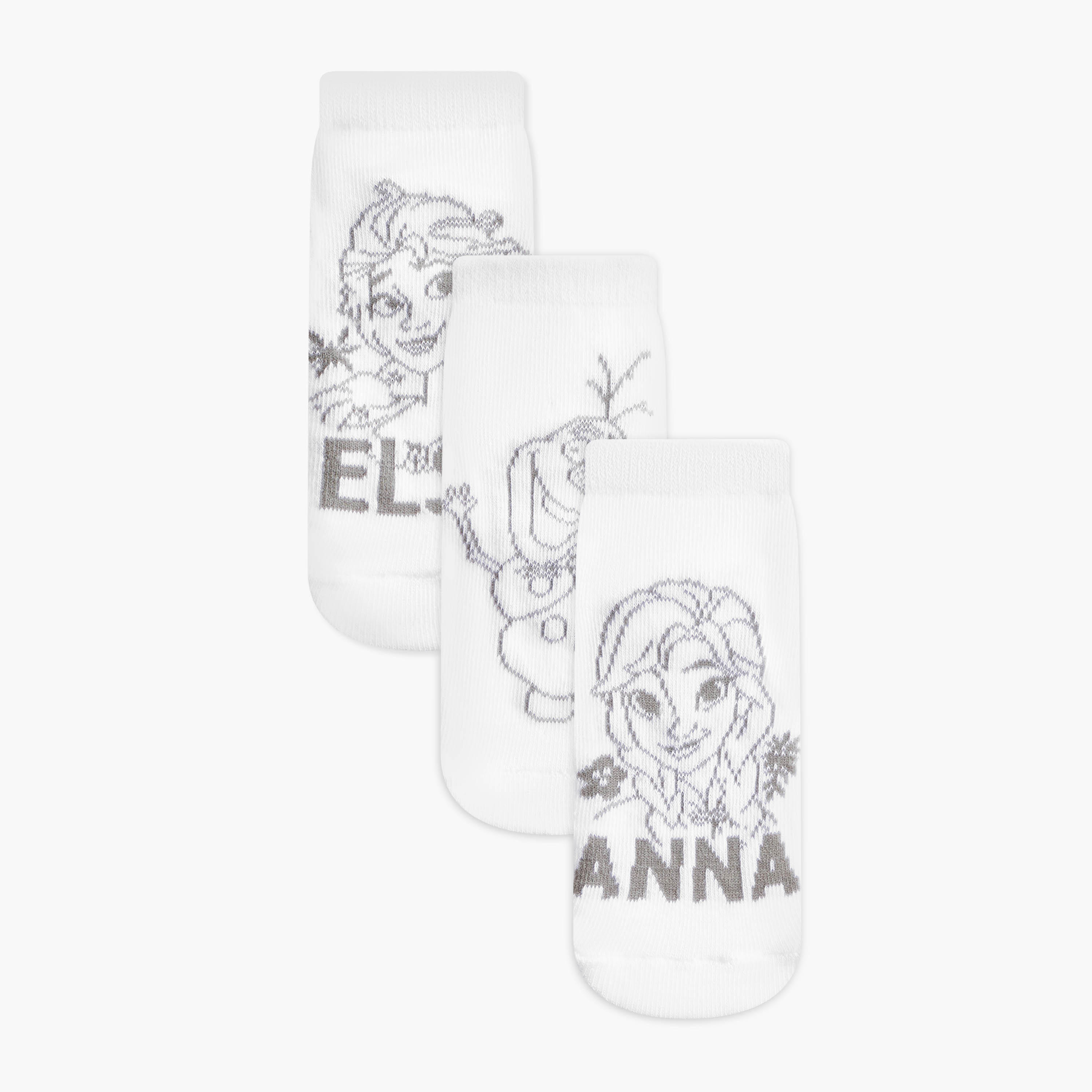 Disney Frozen Print Ankle Length Socks - Set of 3-girls-accessories-socks-image-1