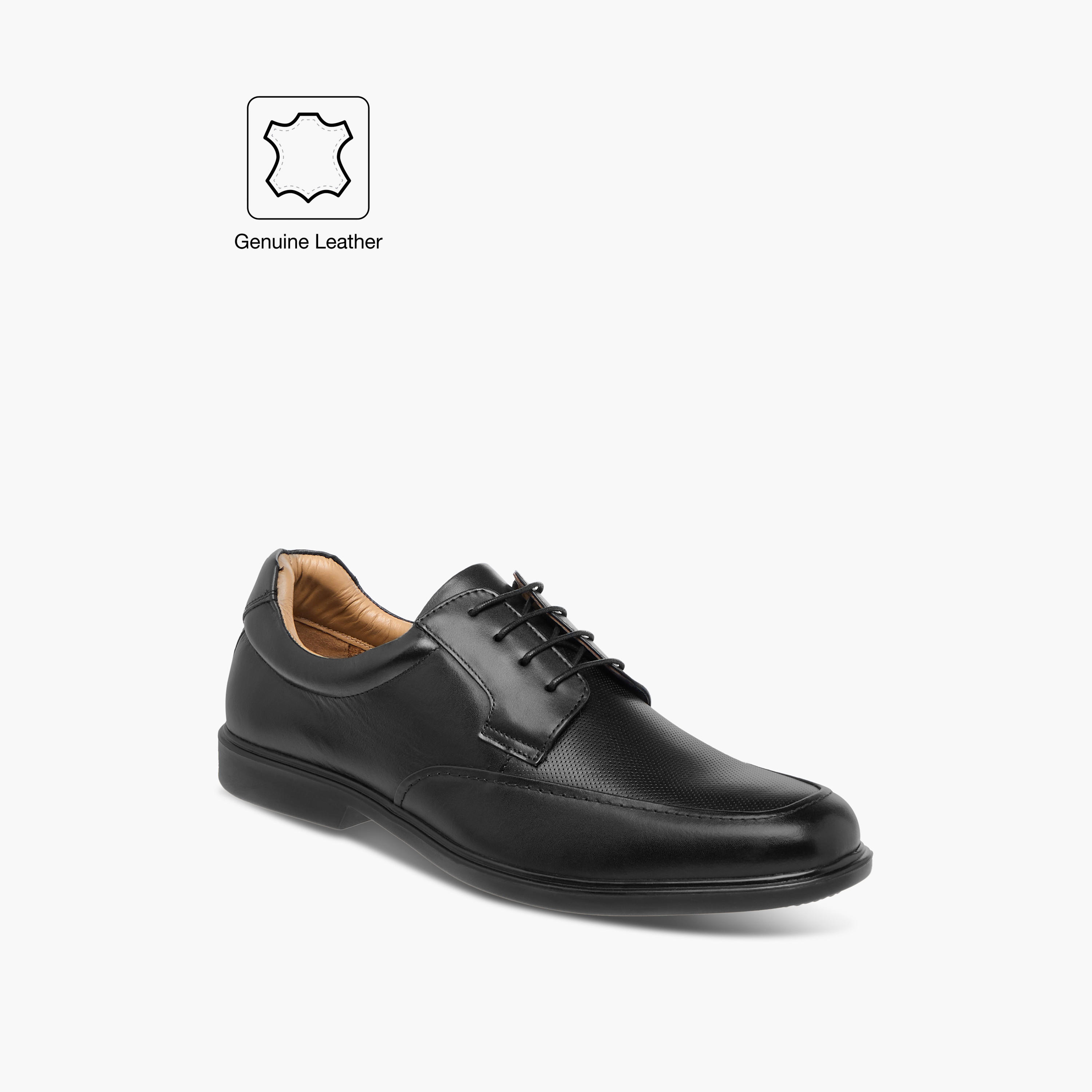 Duchini Men's Leather Textured Lace-Up Derby Shoes-men-shoes-formalshoes-image-2