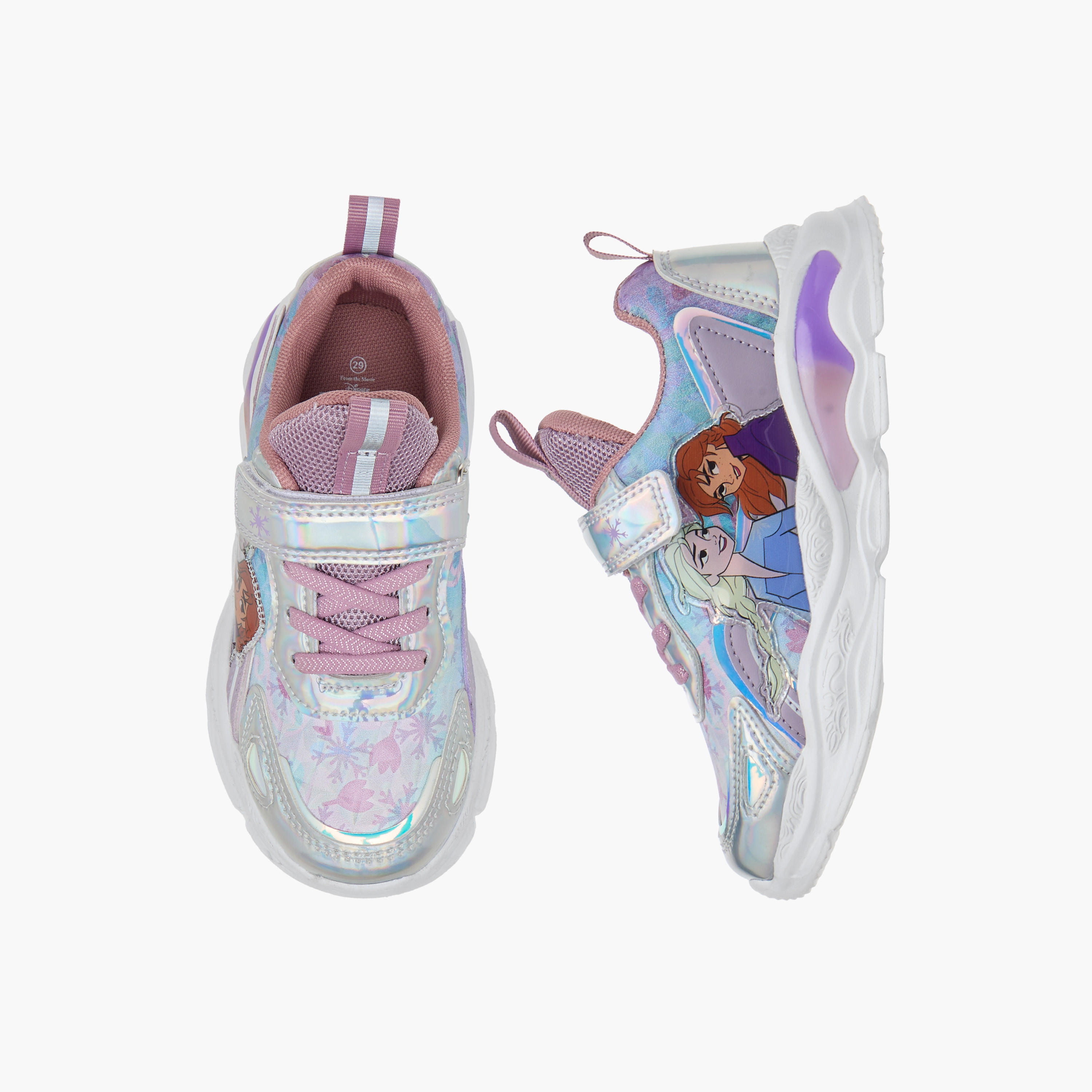 Disney Girls Frozen Hook & Loop Light-Up Ankle Sneakers-girls-shoes-sneakers-image-1