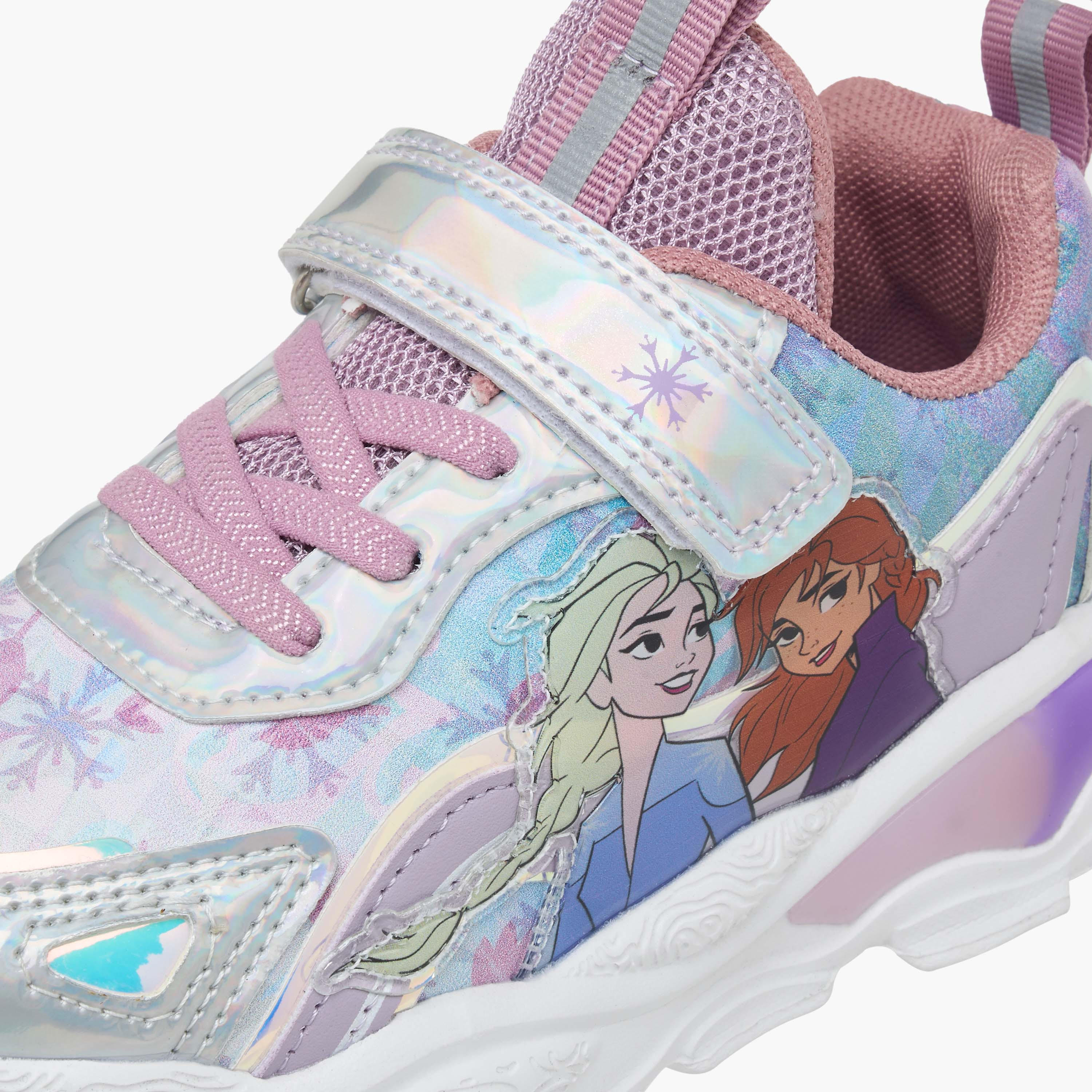 Disney Girls Frozen Hook & Loop Light-Up Ankle Sneakers-girls-shoes-sneakers-image-4