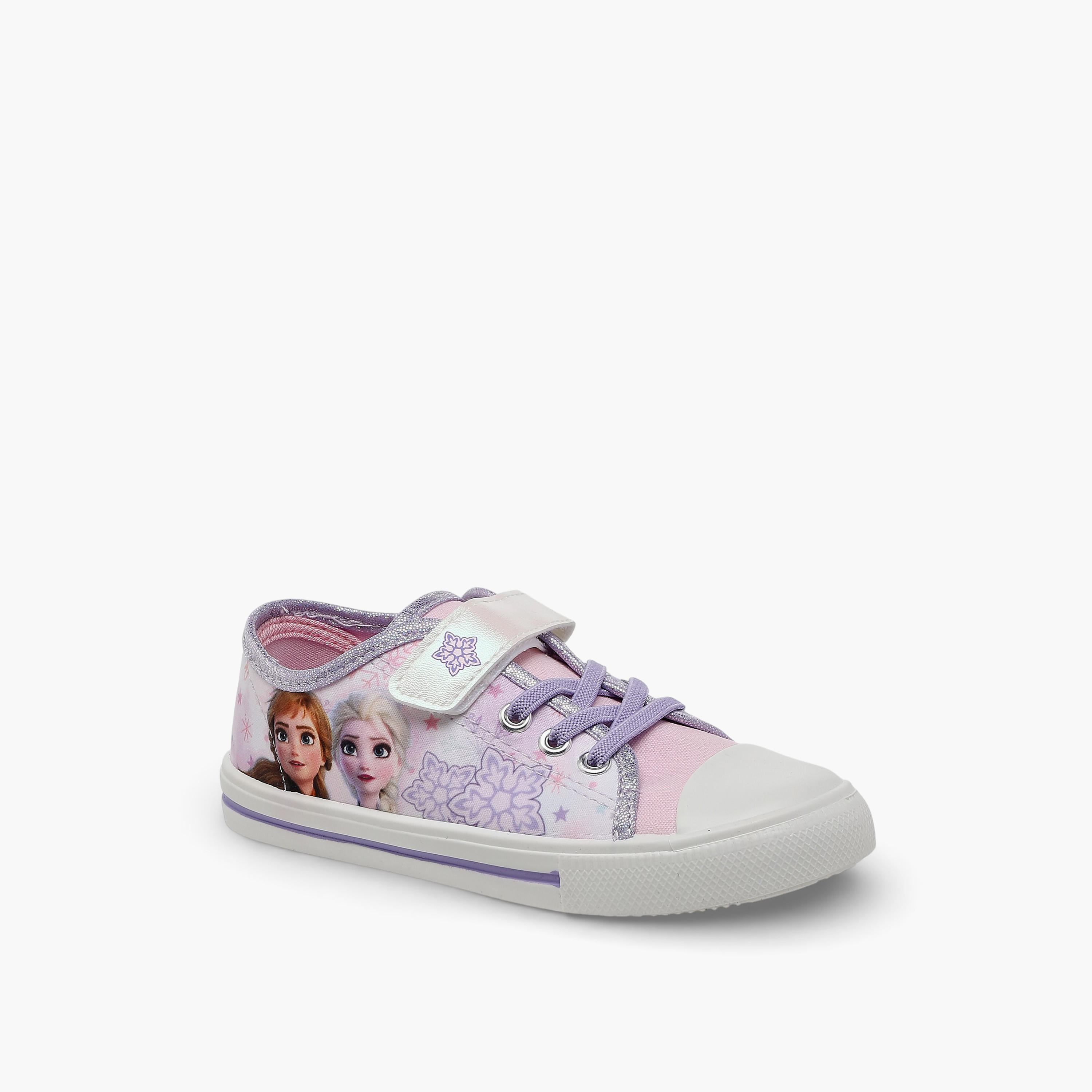 حذاء سنيكرز بطول الكاحل وشريط إغلاق لاصق وطبعات فروزن للبنات-girls-shoes-sneakers-image-2