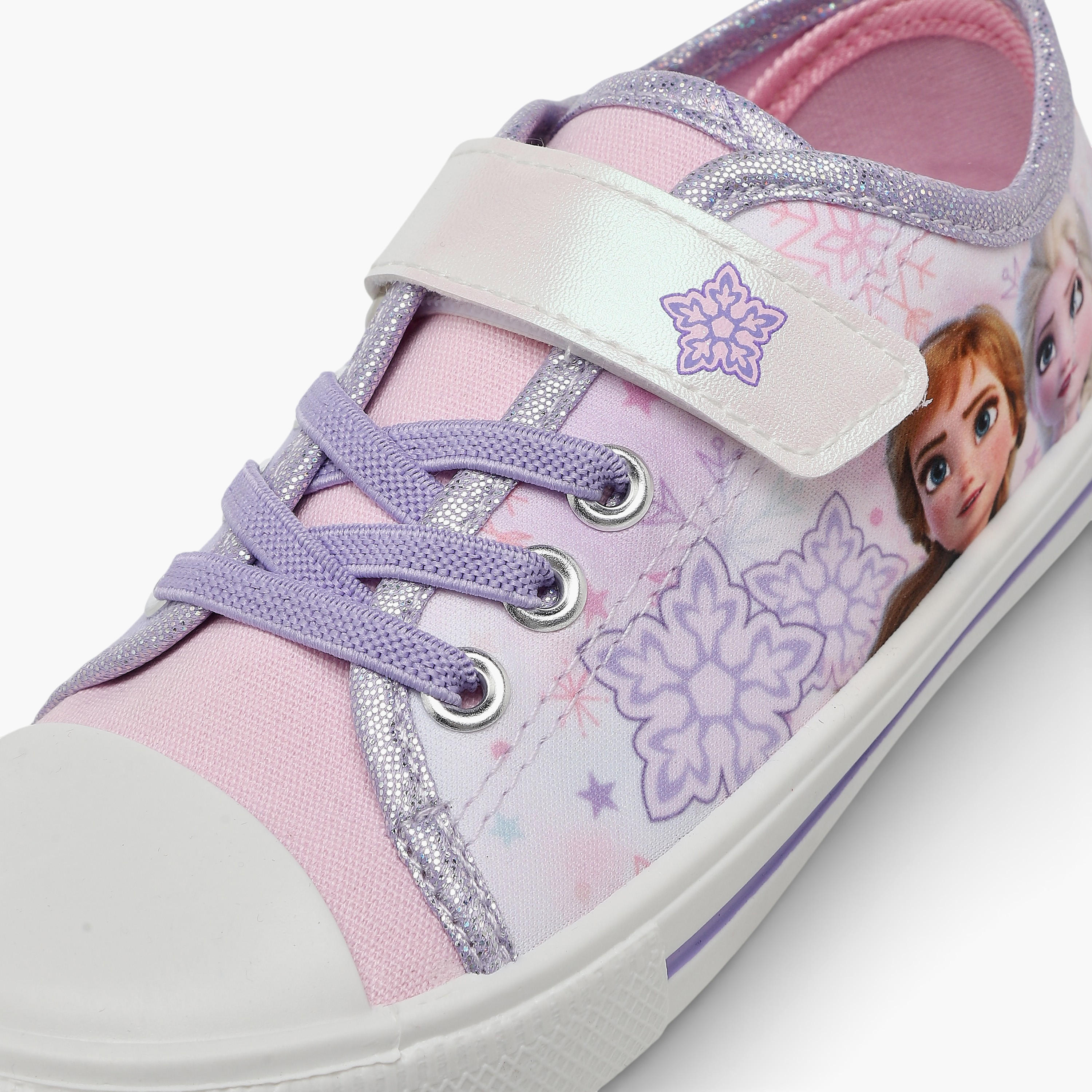 حذاء سنيكرز بطول الكاحل وشريط إغلاق لاصق وطبعات فروزن للبنات-girls-shoes-sneakers-image-4