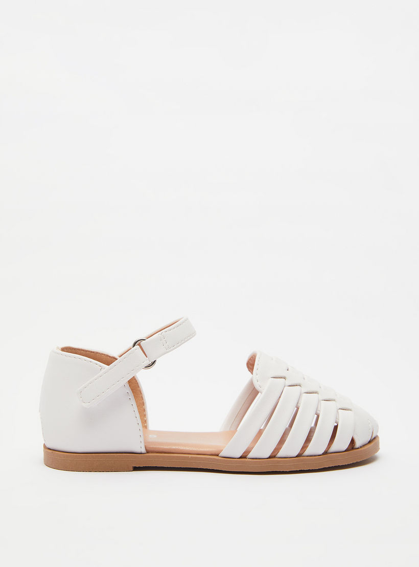 صندل مسطح بشريط إغلاق لاصق من جونيورز-girls-shoes-sandals-image-2