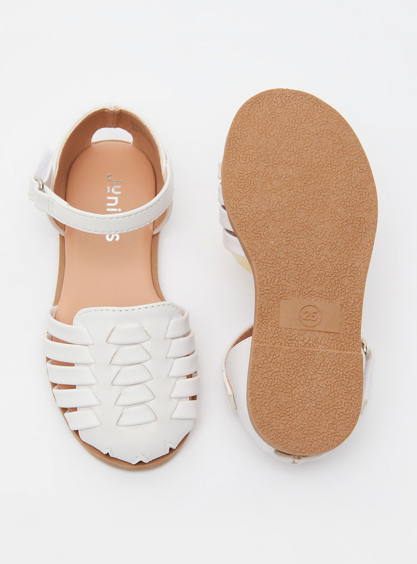 صندل مسطح بشريط إغلاق لاصق من جونيورز-girls-shoes-sandals-image-5