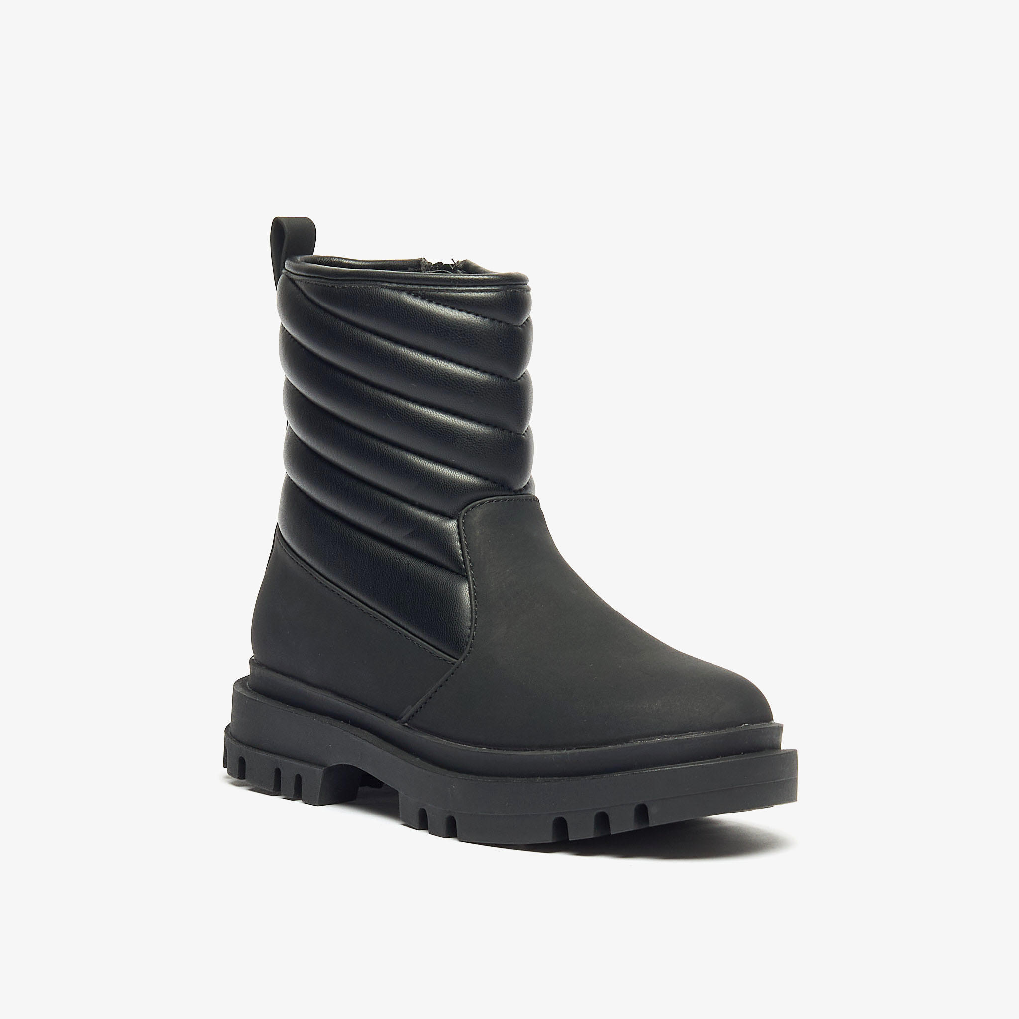 Little Missy Quilted Boots with Zip Closure-girls-shoes-boots-image-1
