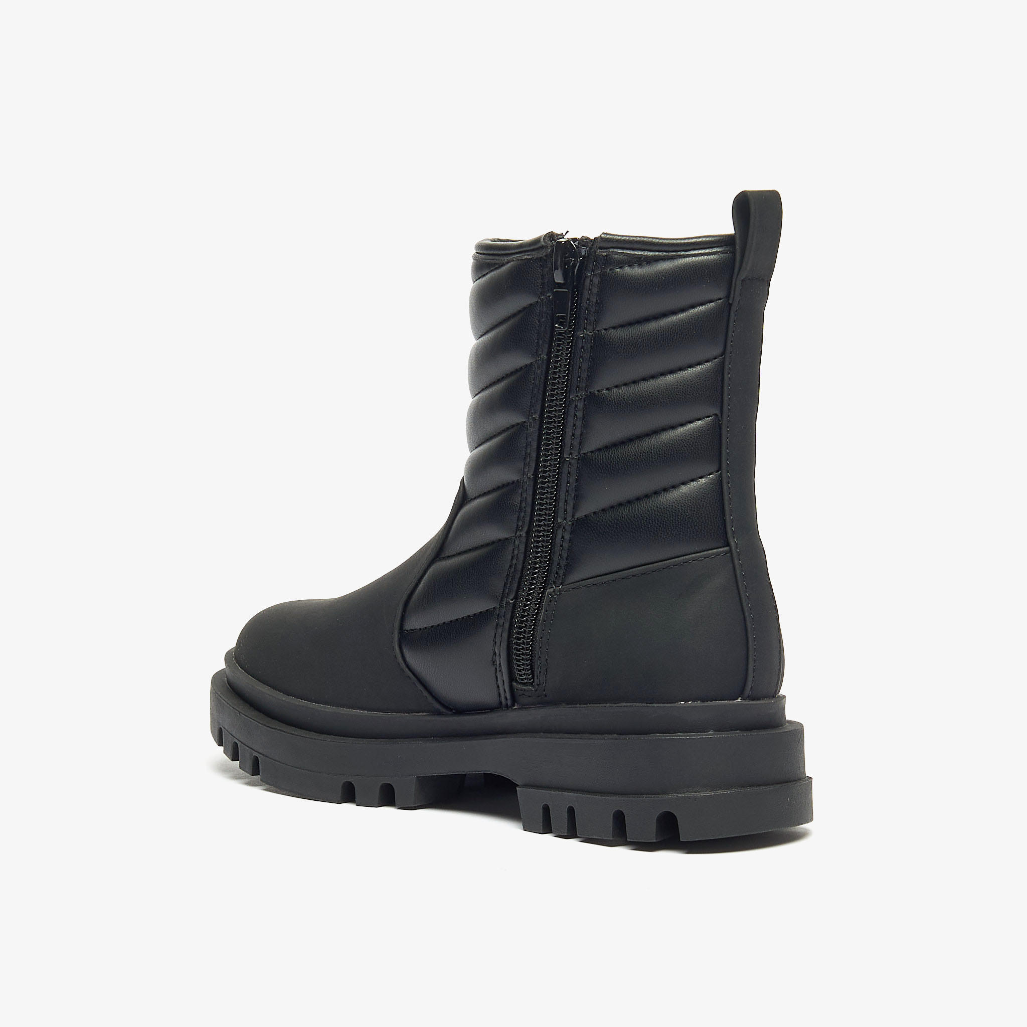 Little Missy Quilted Boots with Zip Closure-girls-shoes-boots-image-2