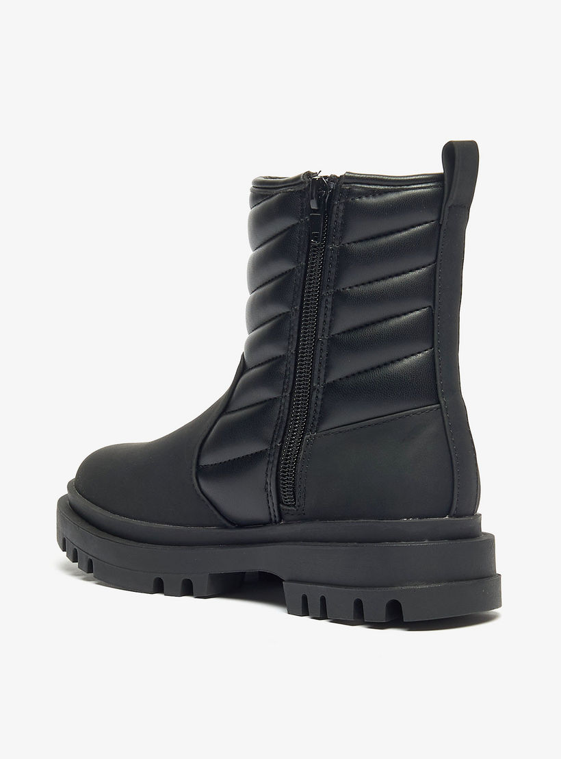 Little Missy Quilted Boots with Zip Closure-girls-shoes-boots-image-2