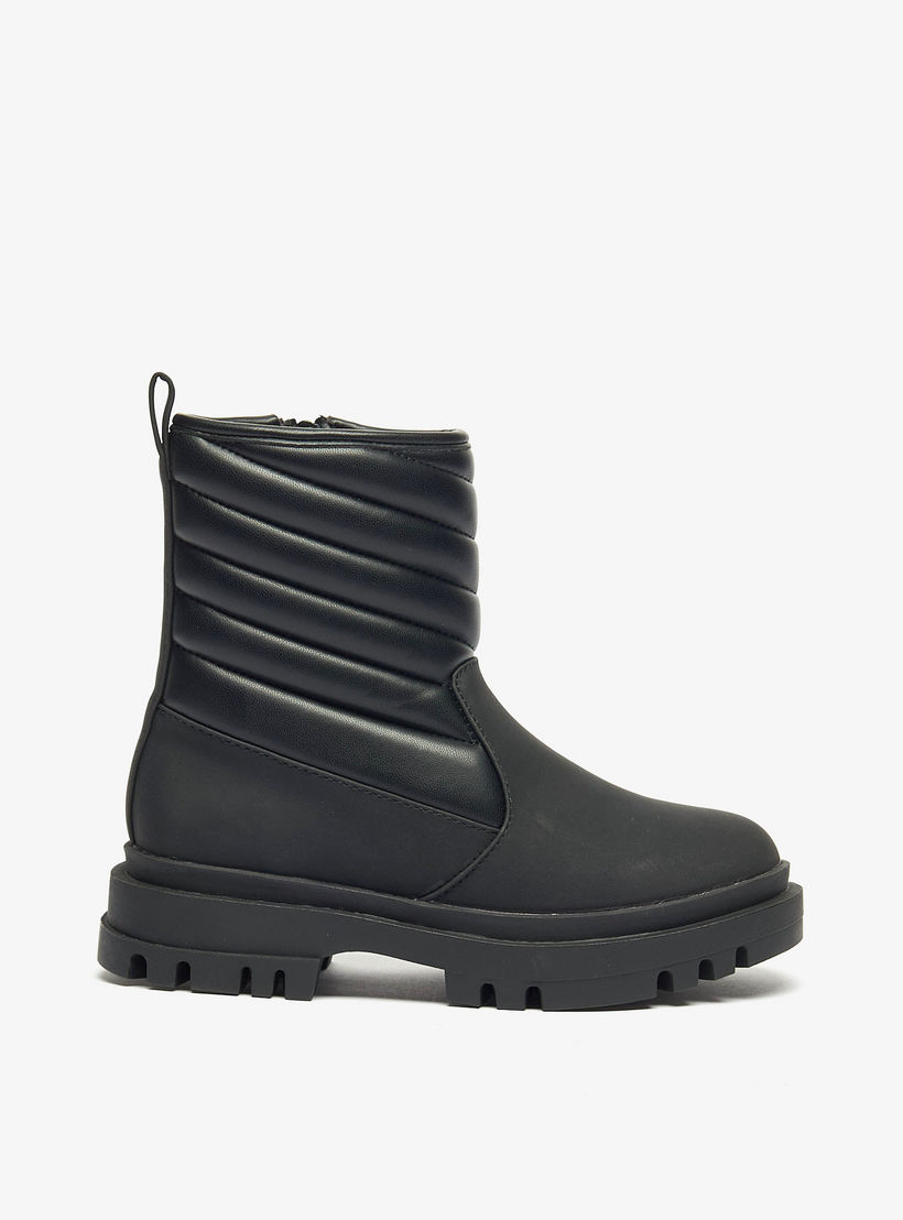 Little Missy Quilted Boots with Zip Closure-girls-shoes-boots-image-3